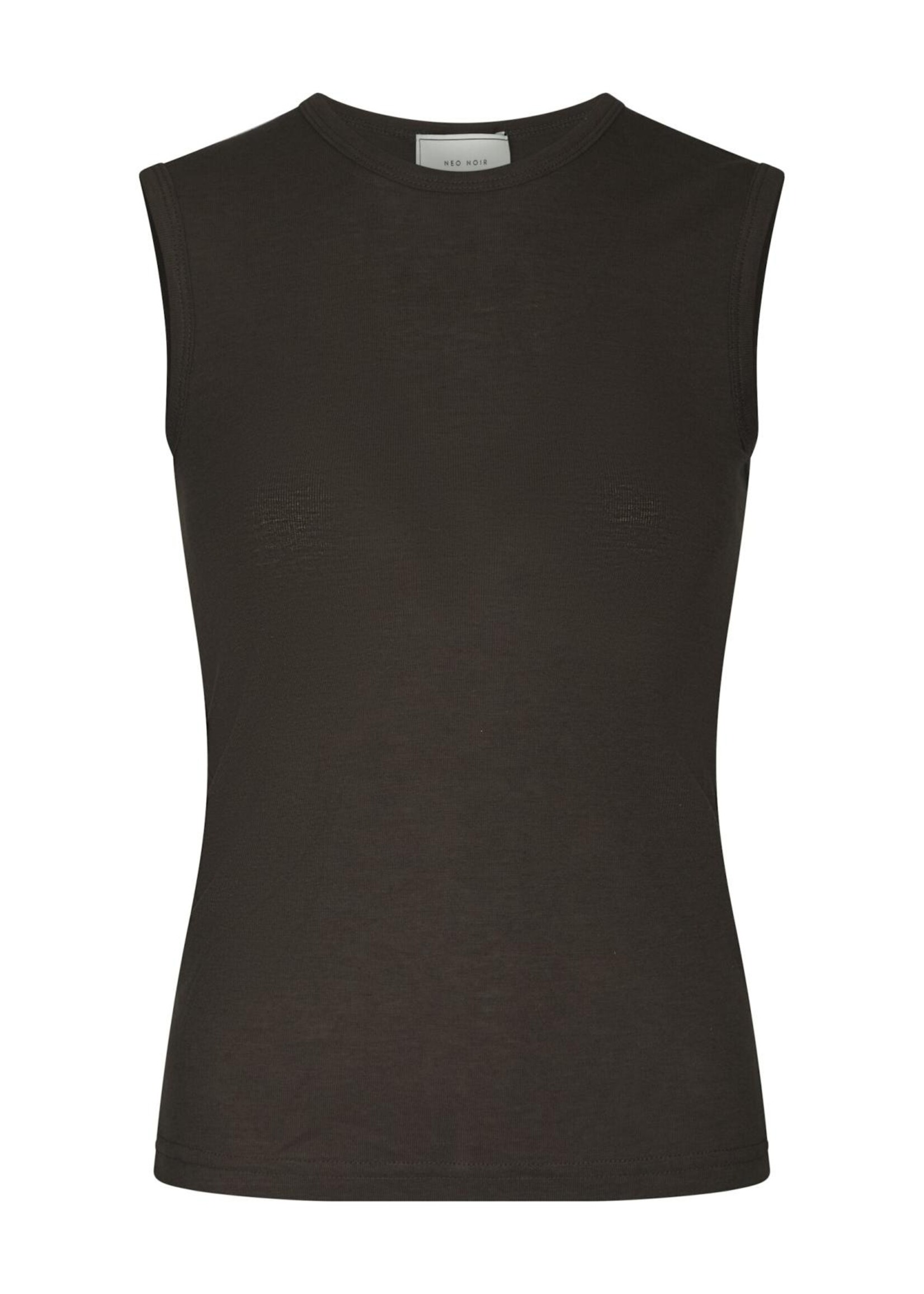 Neo Noir Neo Noir, Nimbi Fine Rib Top, Dark Brown, Size: