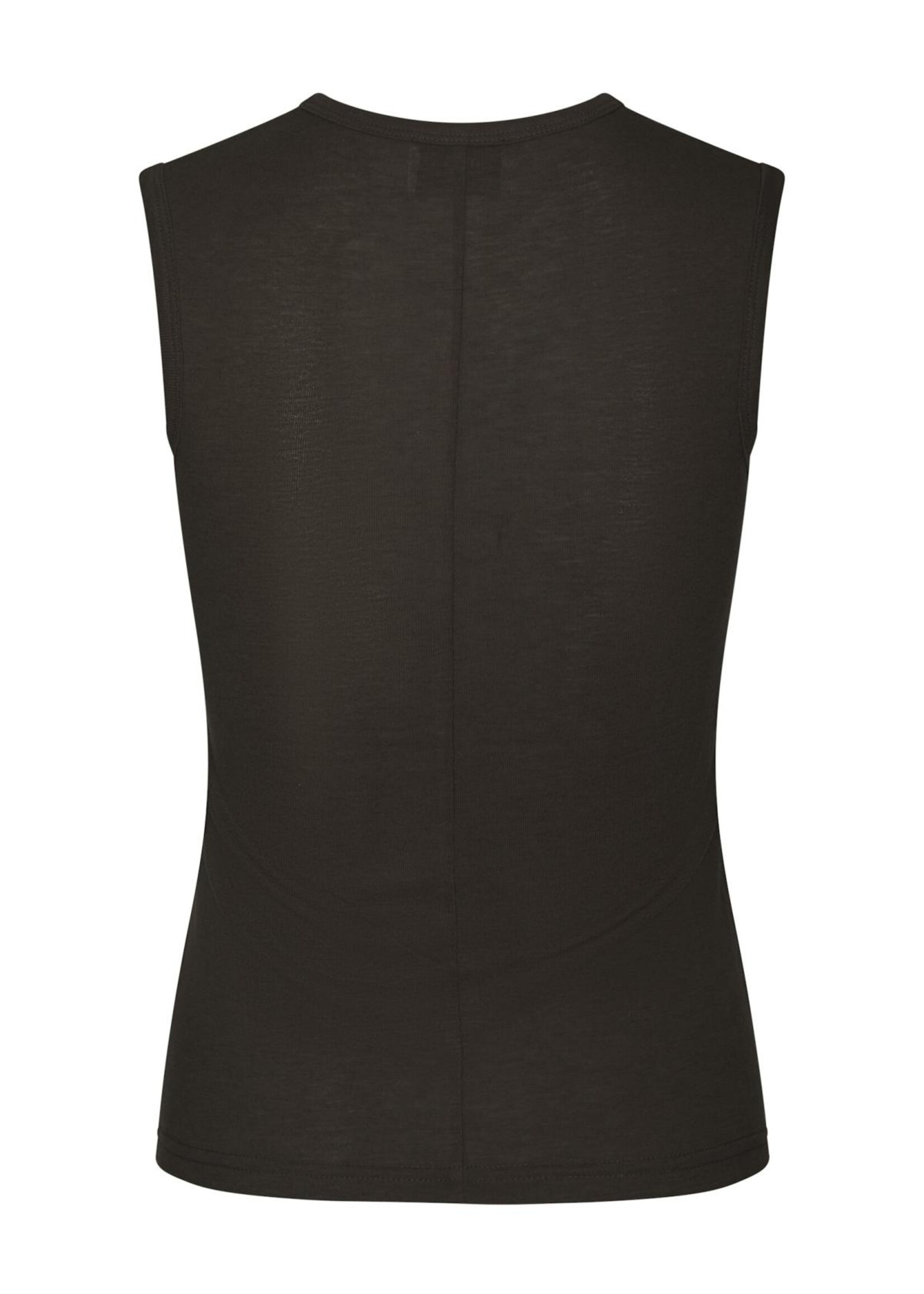 Neo Noir Neo Noir, Nimbi Fine Rib Top, Dark Brown, Size: