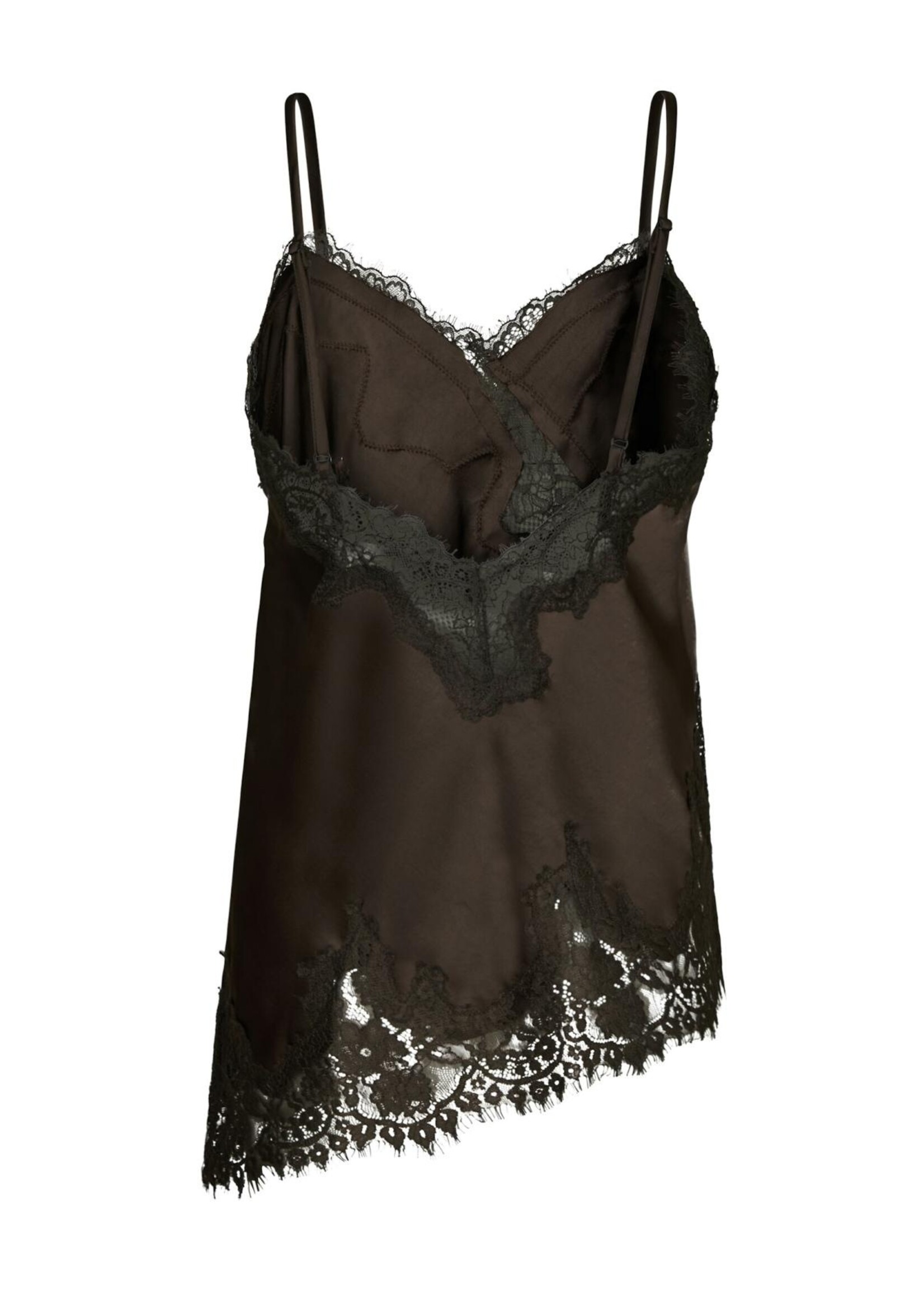 Neo Noir Neo Noir, Viole Lace Top, Dark brown, Size: