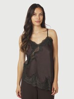 Neo Noir Neo Noir, Viole Lace Top, Dark brown, Size:
