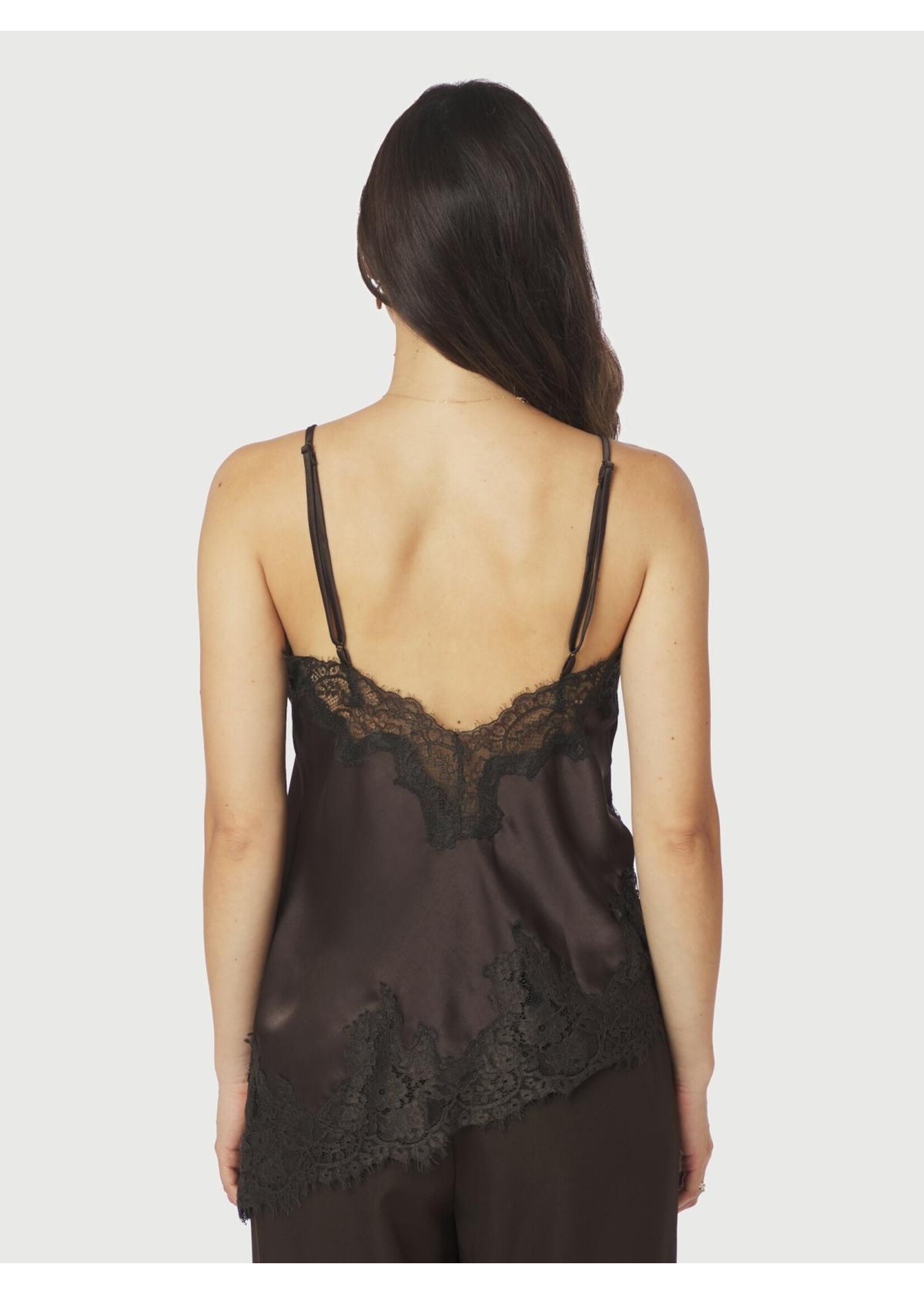 Neo Noir Neo Noir, Viole Lace Top, Dark brown, Size: