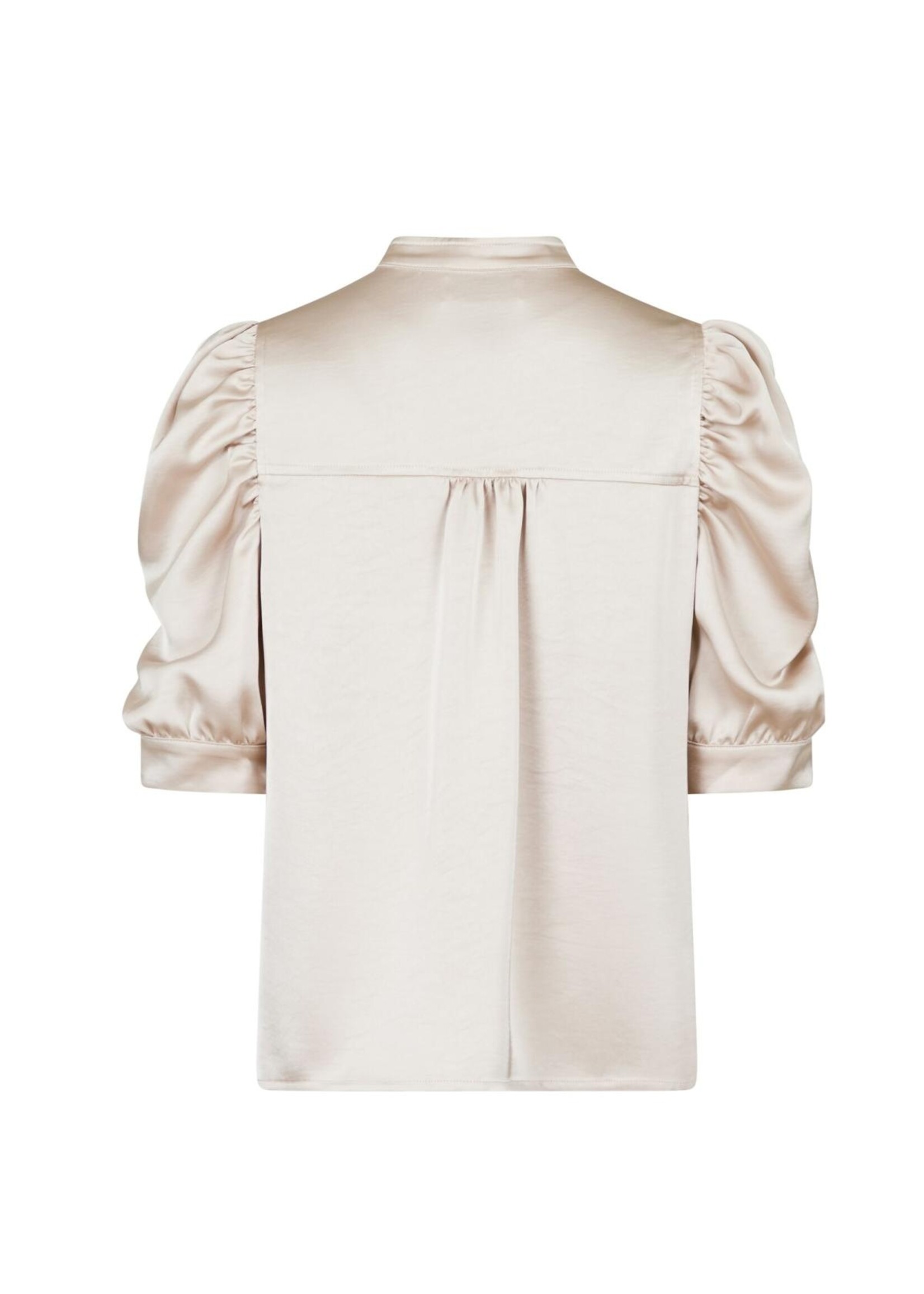 Neo Noir Neo Noir, Roella Heavy Sateen Blouse, Champagne, Size: