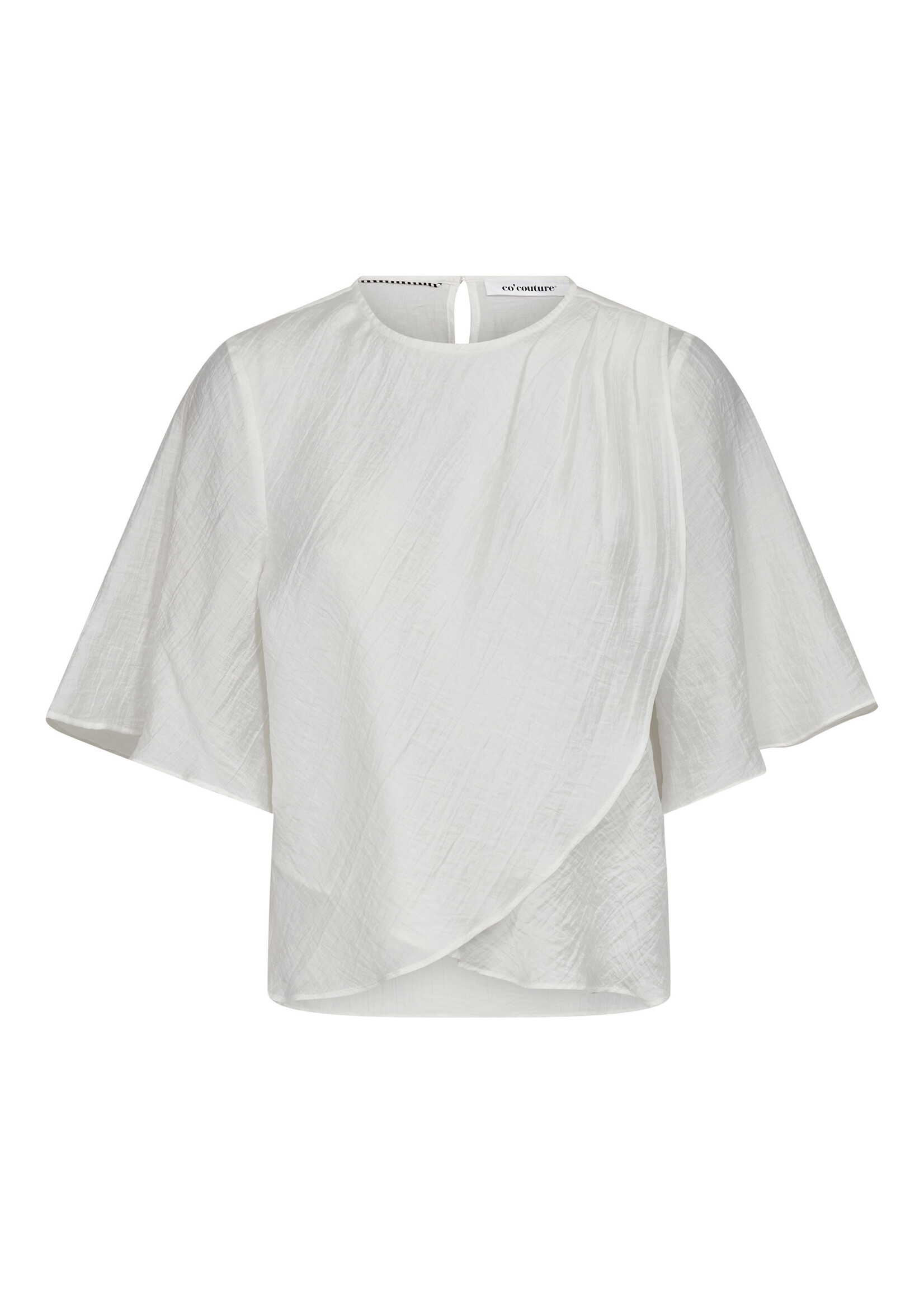 Co Couture Co'Couture, ConnyCC Drape SS Blouse, White, Size: