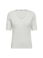 Co Couture Co'Couture, GrannyCC Rib SS V-Tee, Off white, Size: