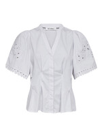 Co Couture Co'couture, PoppyCC Emb SS V-Shirt, White, Size: