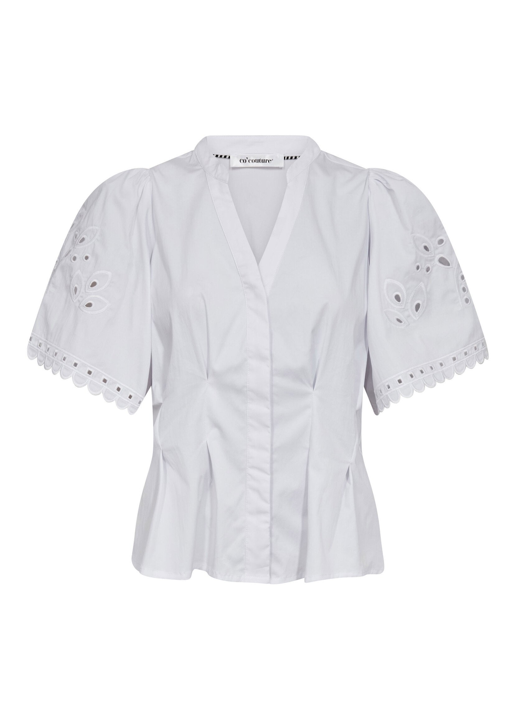 Co Couture Co'couture, PoppyCC Emb SS V-Shirt, White, Size: