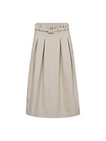 Co Couture Co'Couture, LunaCC Belt Pleat Skirt, Taupe, Size:
