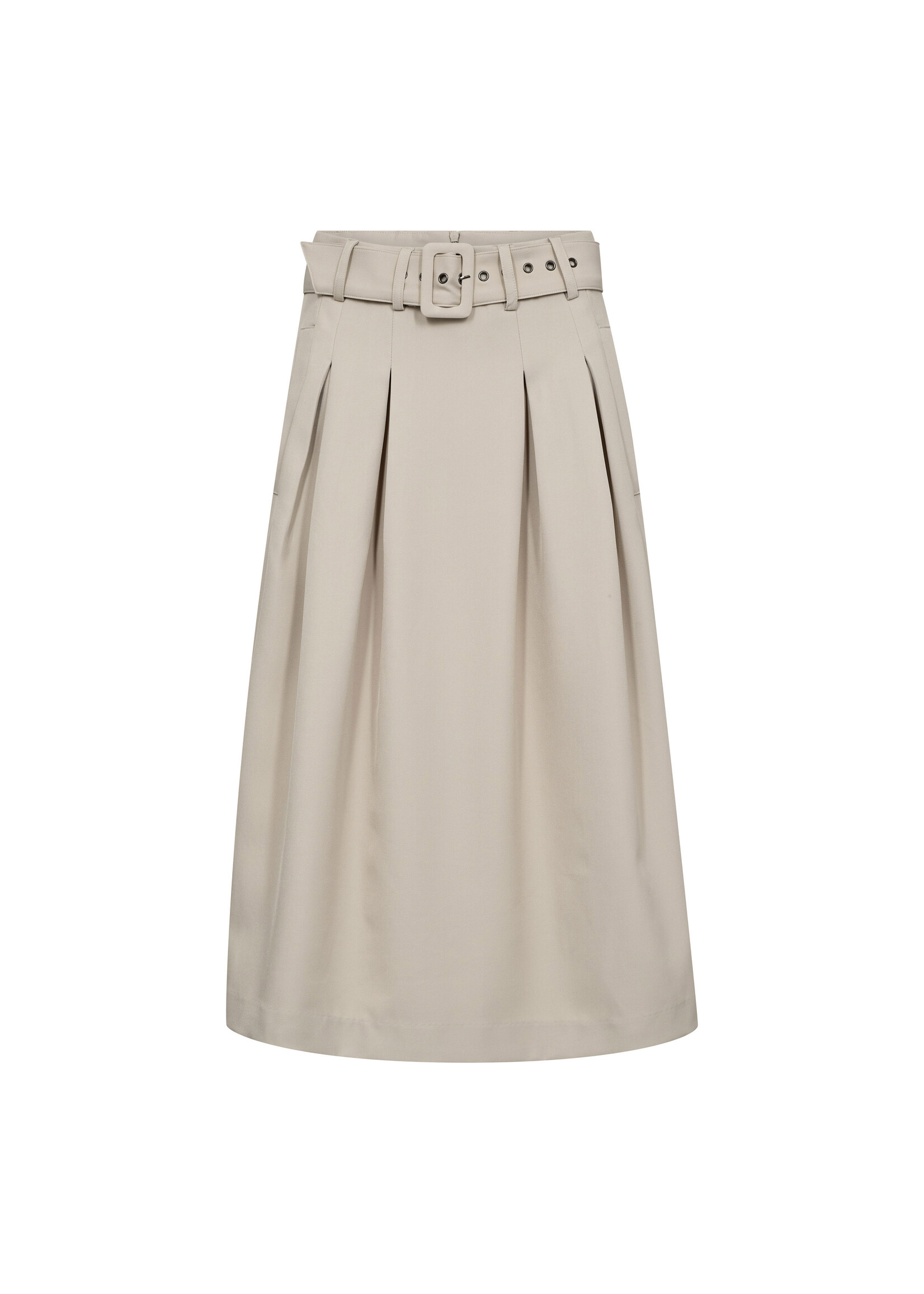 Co Couture Co'Couture, LunaCC Belt Pleat Skirt, Taupe, Size: