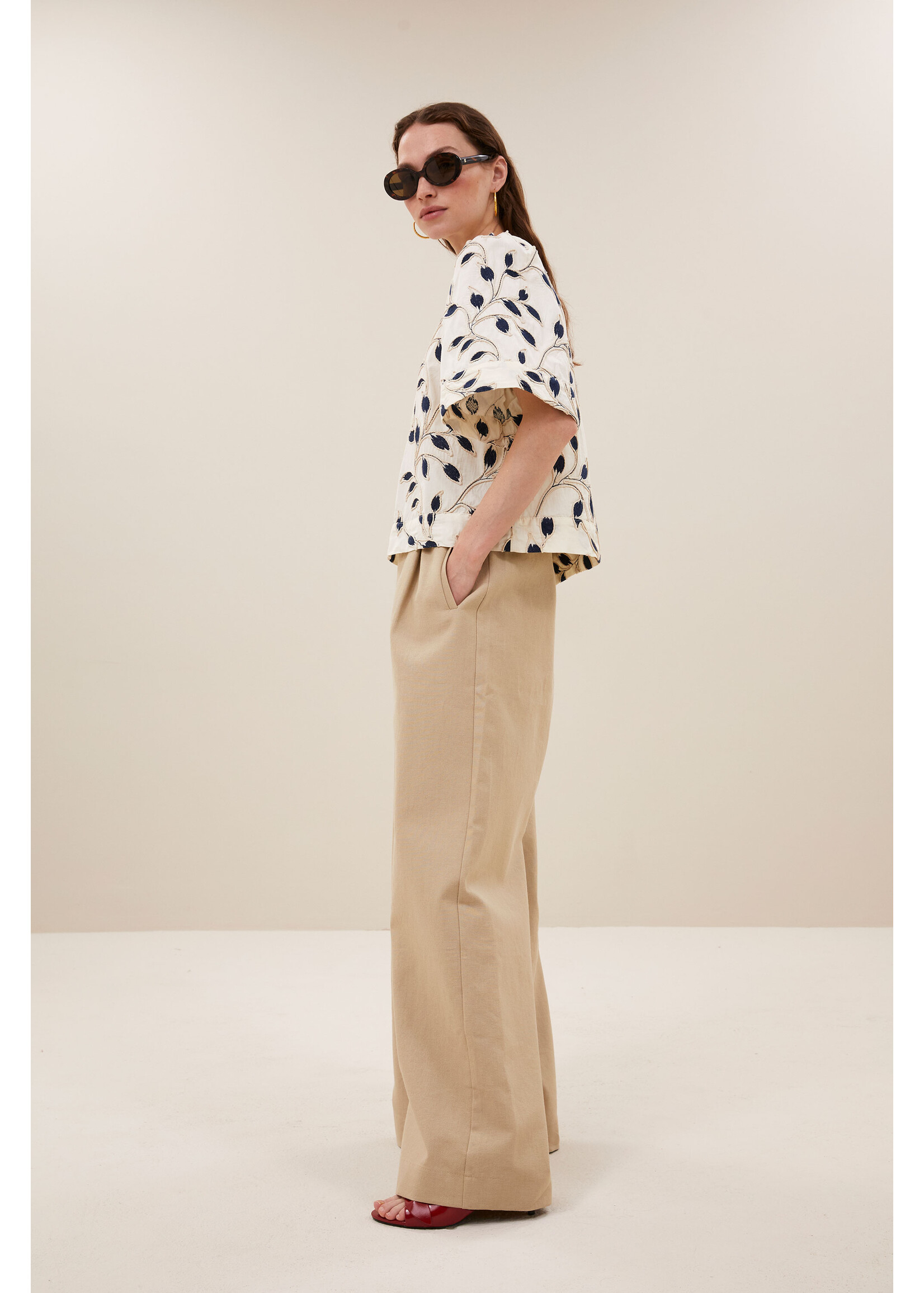 By-Bar By-Bar, benji canvas pants, Dark sand, Size: