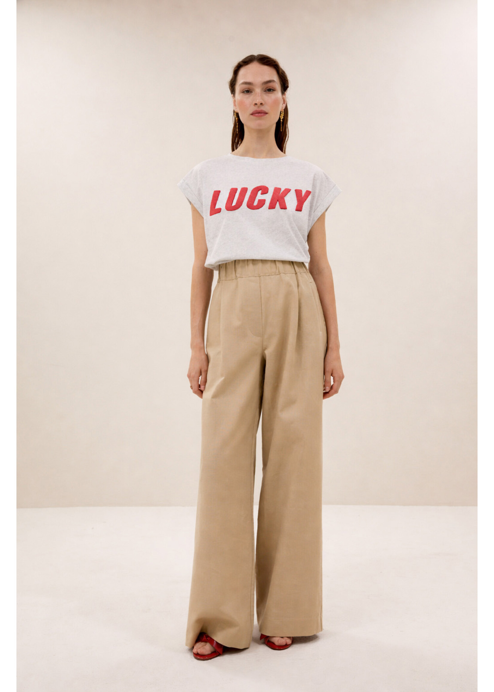 By-Bar By-Bar, benji canvas pants, Dark sand, Size: