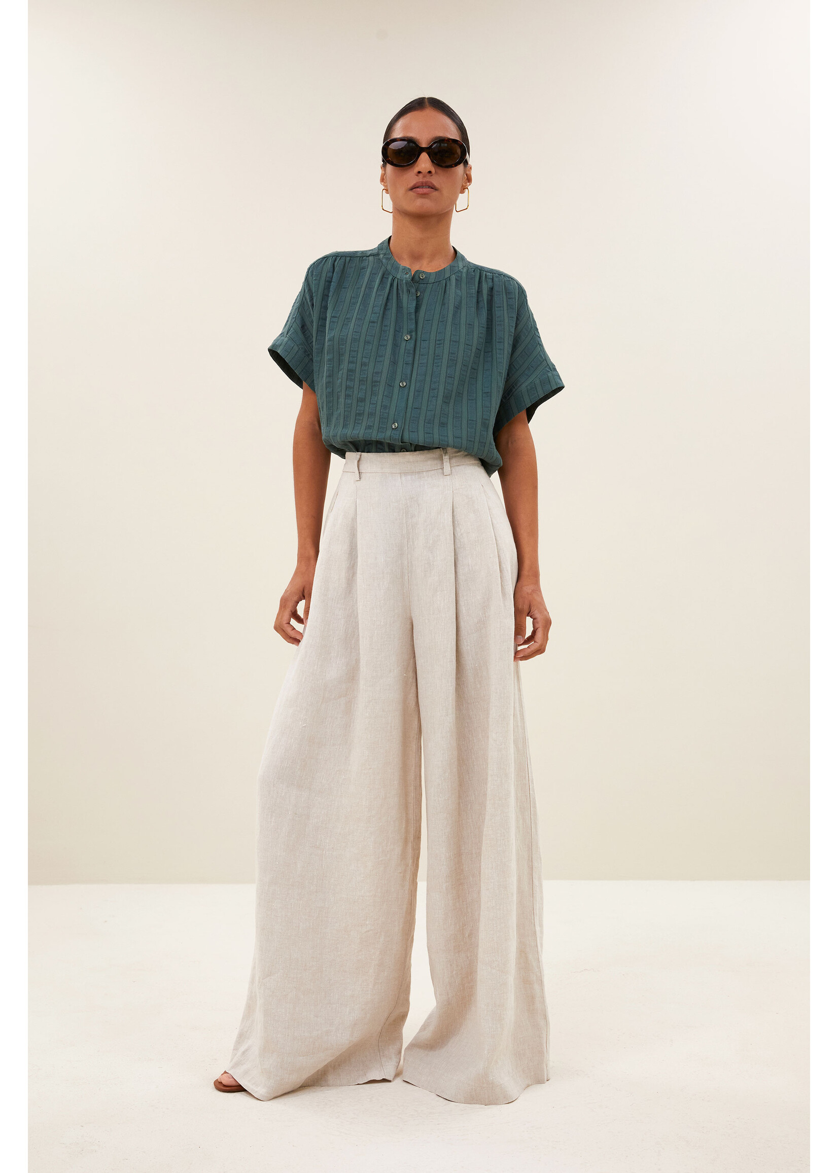 By-Bar By-Bar, minte dark green blouse, vintage green, Size: