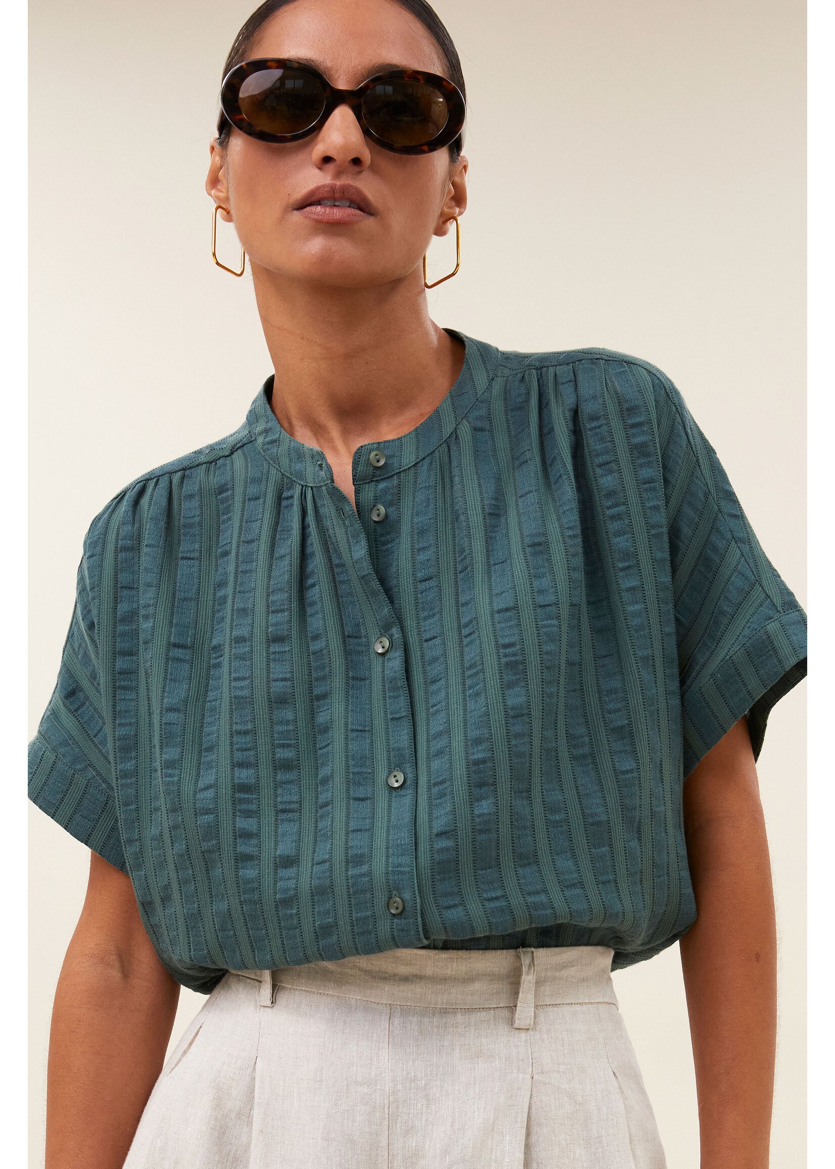 By-Bar By-Bar, minte dark green blouse, vintage green, Size: