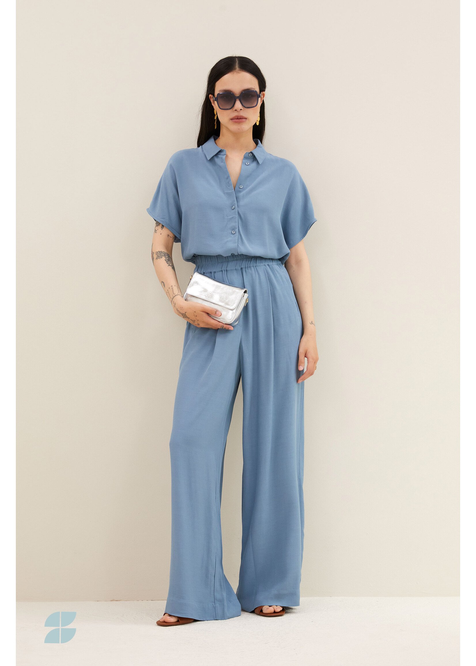 By-Bar By-Bar, barley viscose blouse, Blue stone, Size: