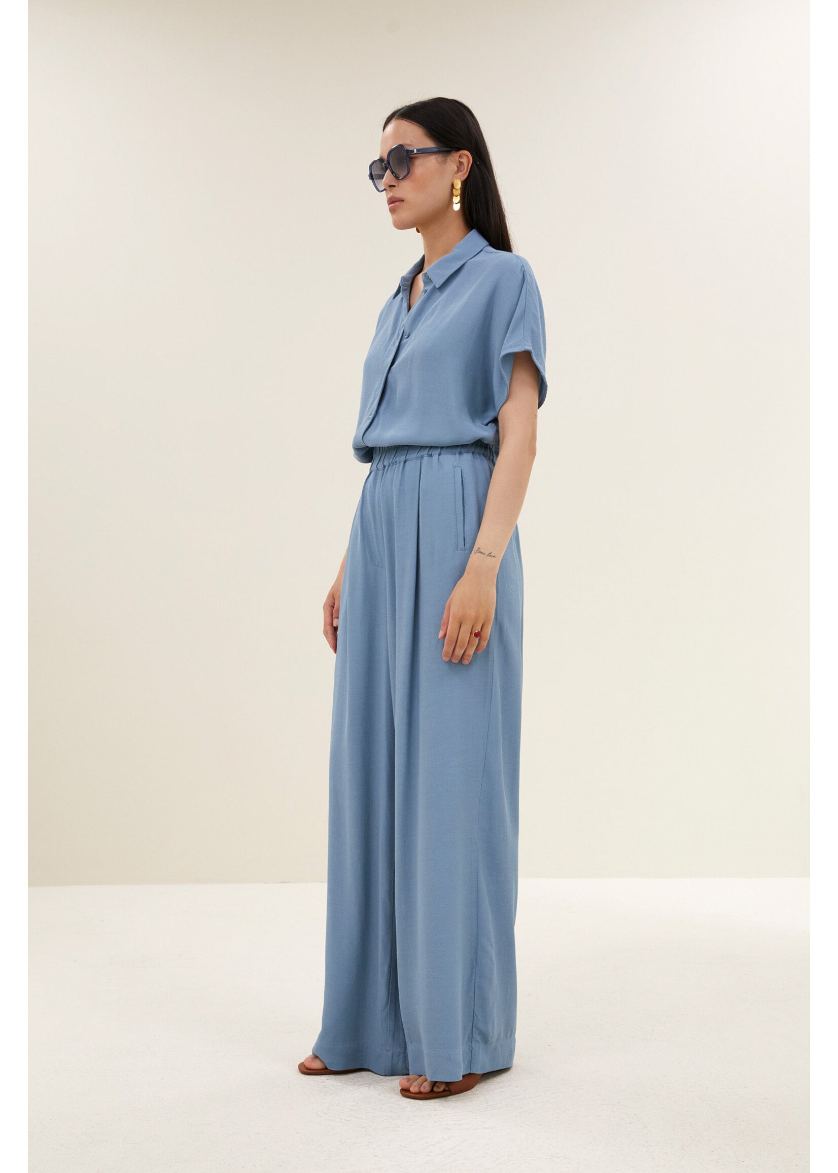 By-Bar By-Bar, barley viscose blouse, Blue stone, Size: