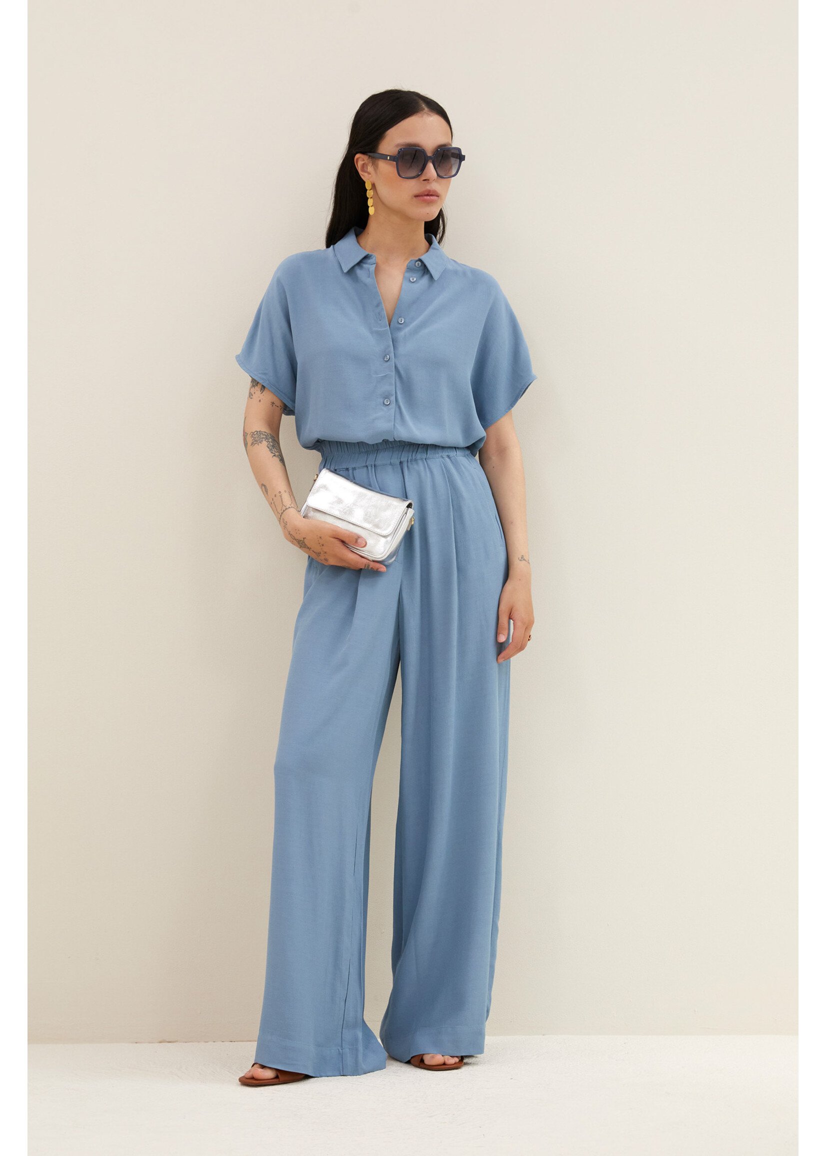 By-Bar By-Bar, barley viscose blouse, Blue stone, Size: