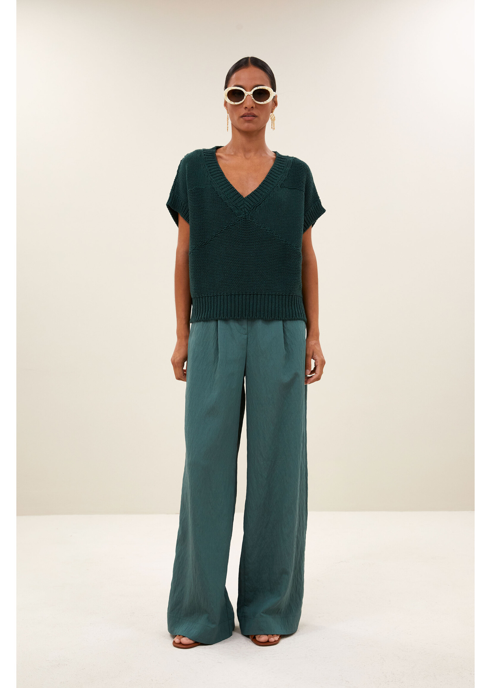 By-Bar By-Bar, celin stripe pants, vintage green, Size: