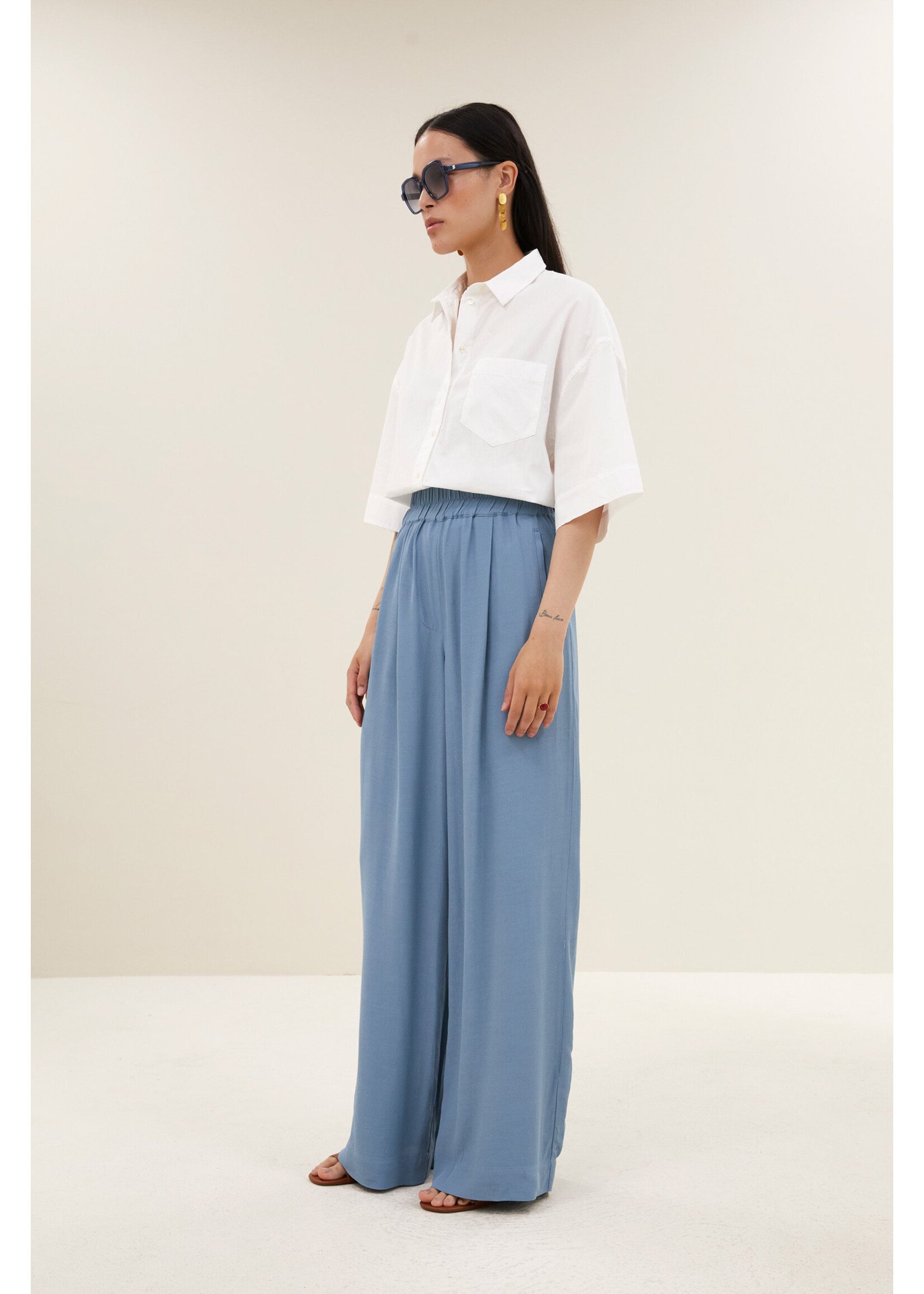 By-Bar By-Bar, benji viscose pants, Blue stone, Size: