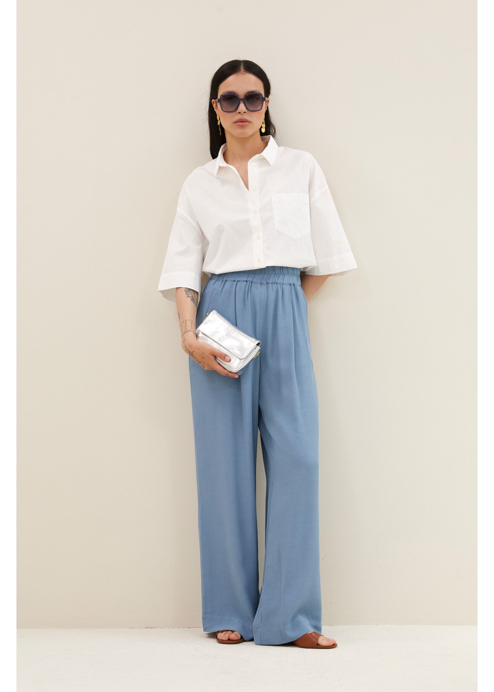 By-Bar By-Bar, benji viscose pants, Blue stone, Size: