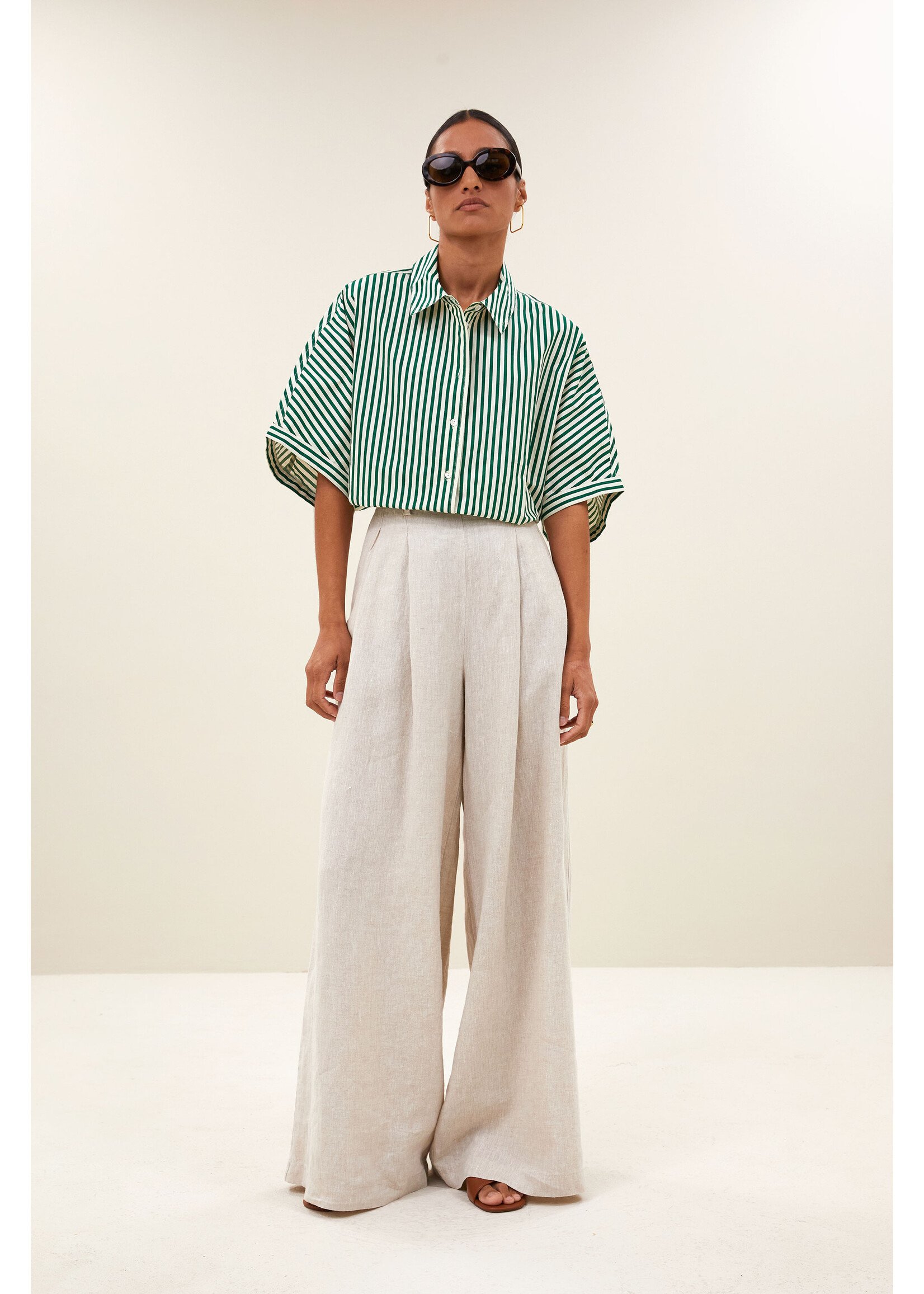 By-Bar By-Bar, sef linen pants, chalk, Size: