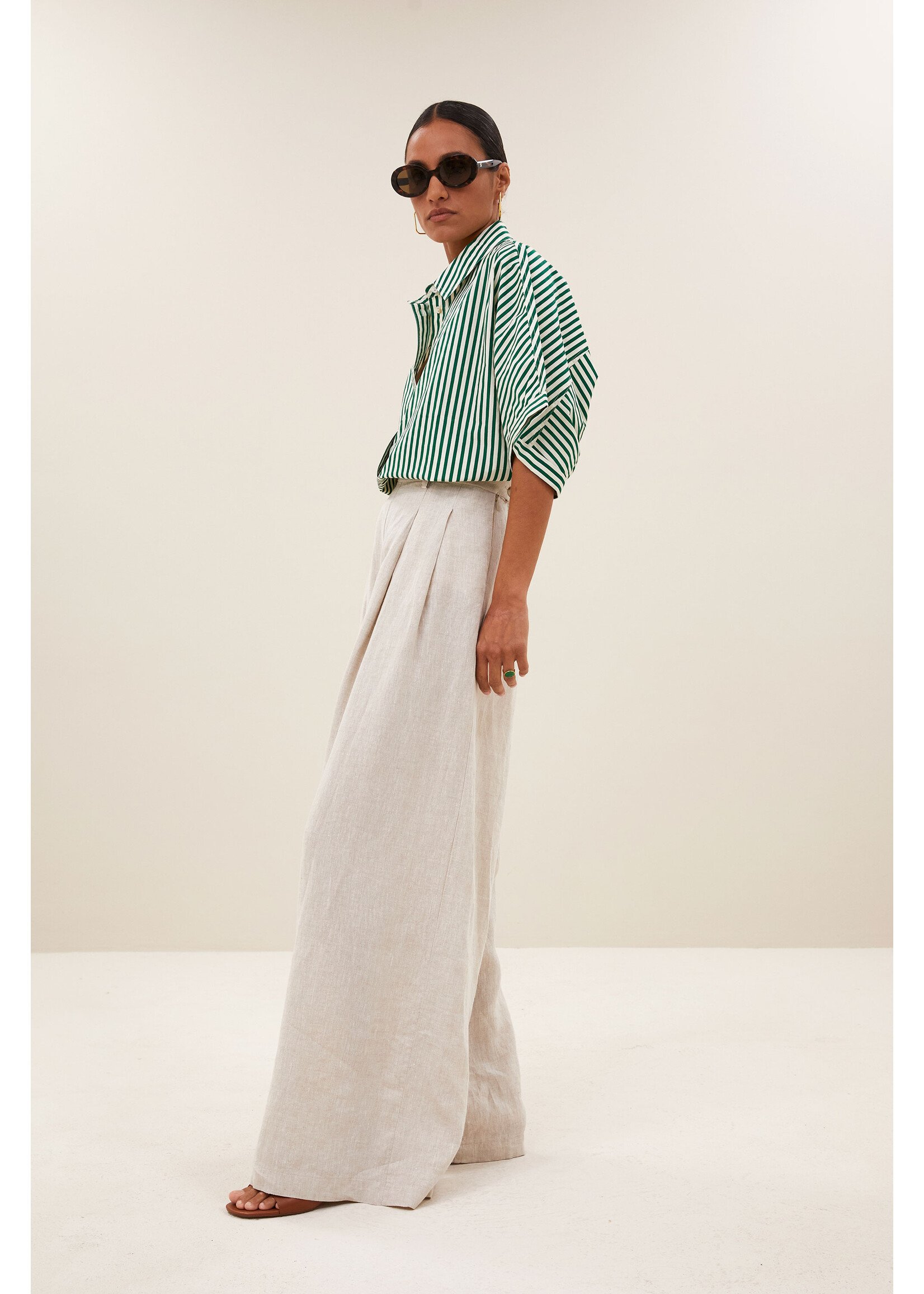 By-Bar By-Bar, sef linen pants, chalk, Size: