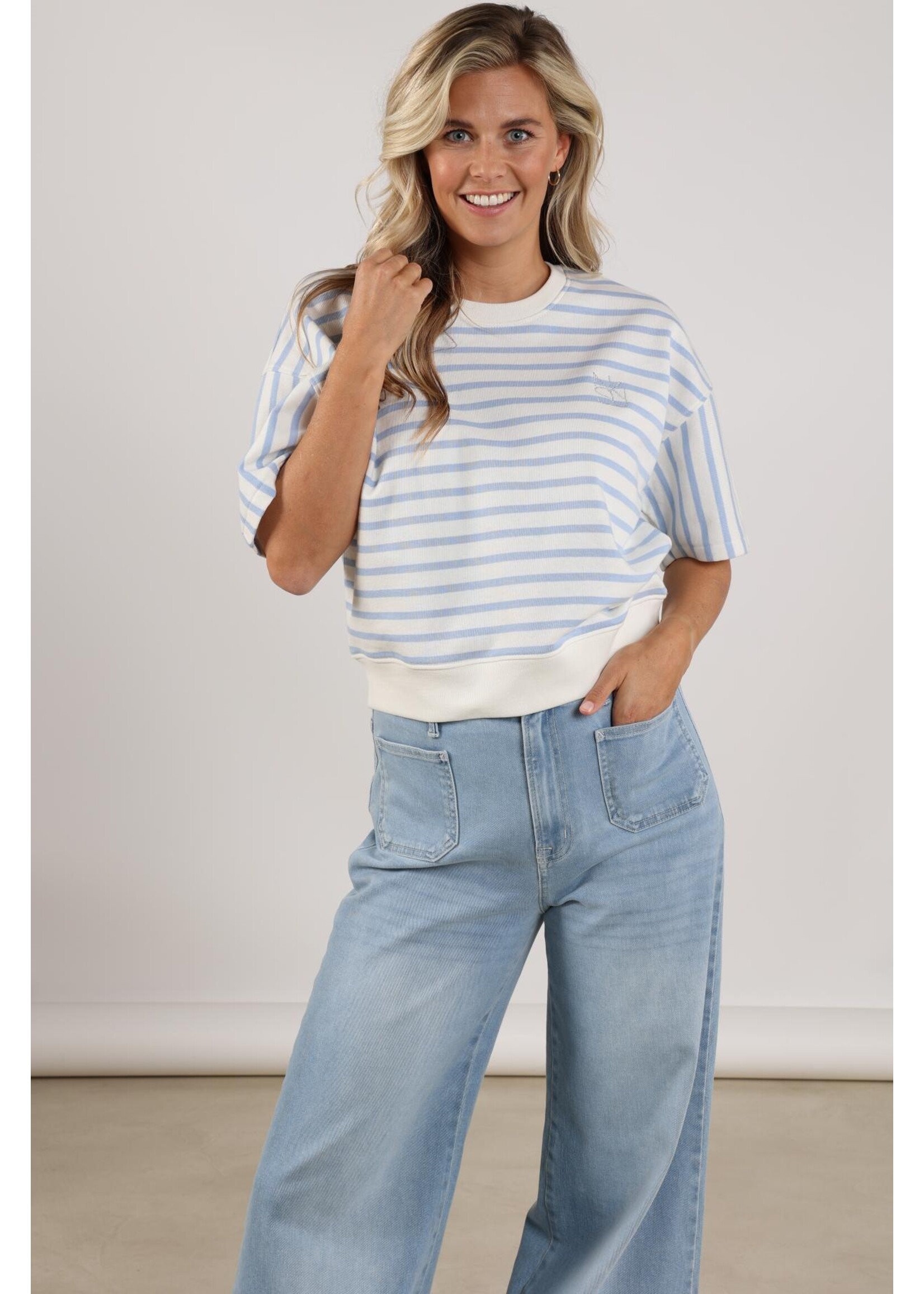 Nukus Nukus, Lotte Pullover Stripe, Cloudy, Size: