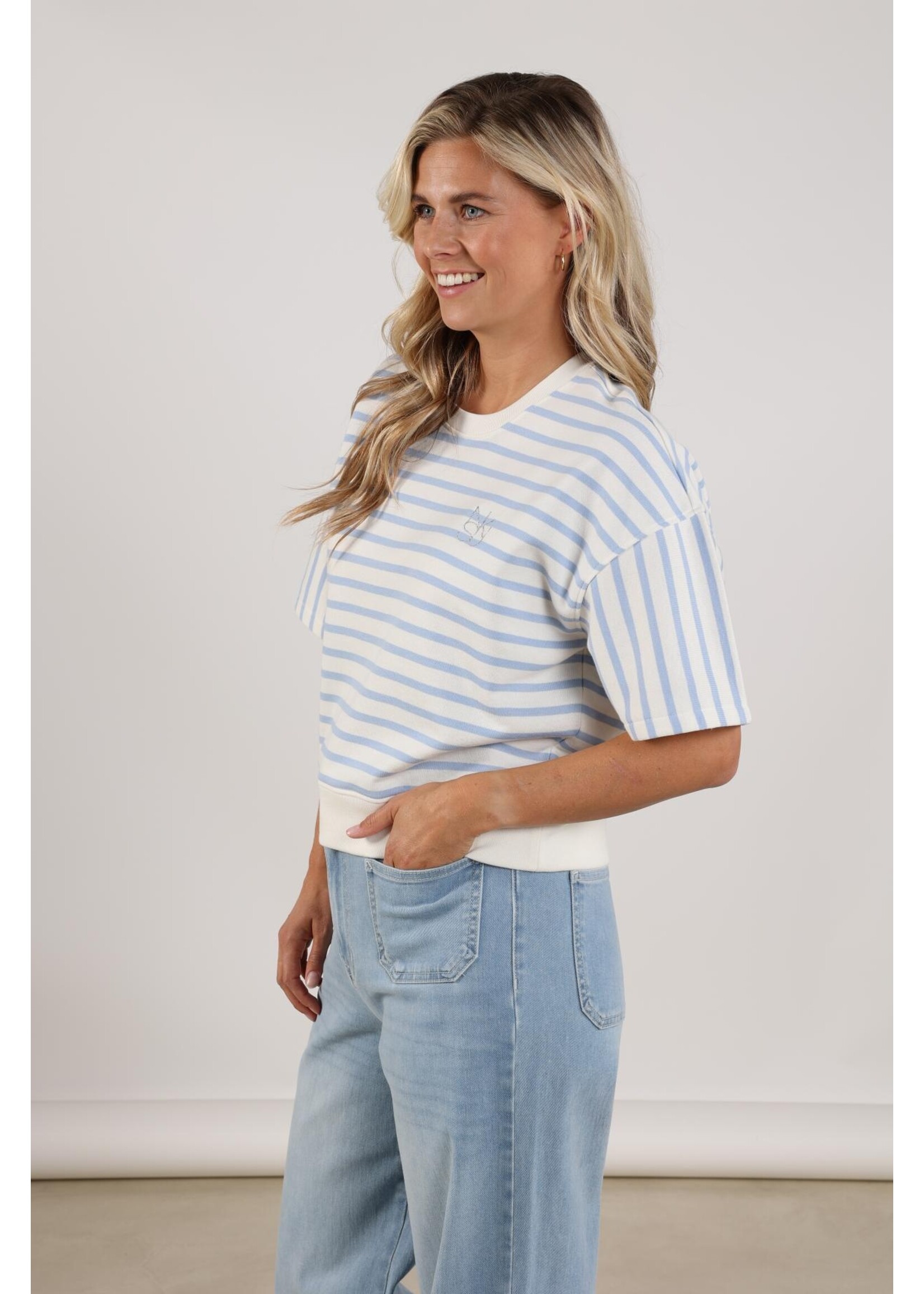 Nukus Nukus, Lotte Pullover Stripe, Cloudy, Size: