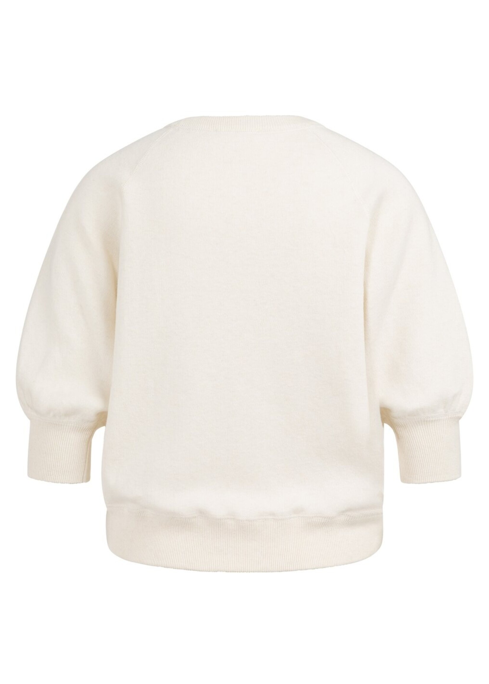 Yaya Yaya, Sweater met raglanmouwen en geborduurd artwork, Ecru melange, Size: