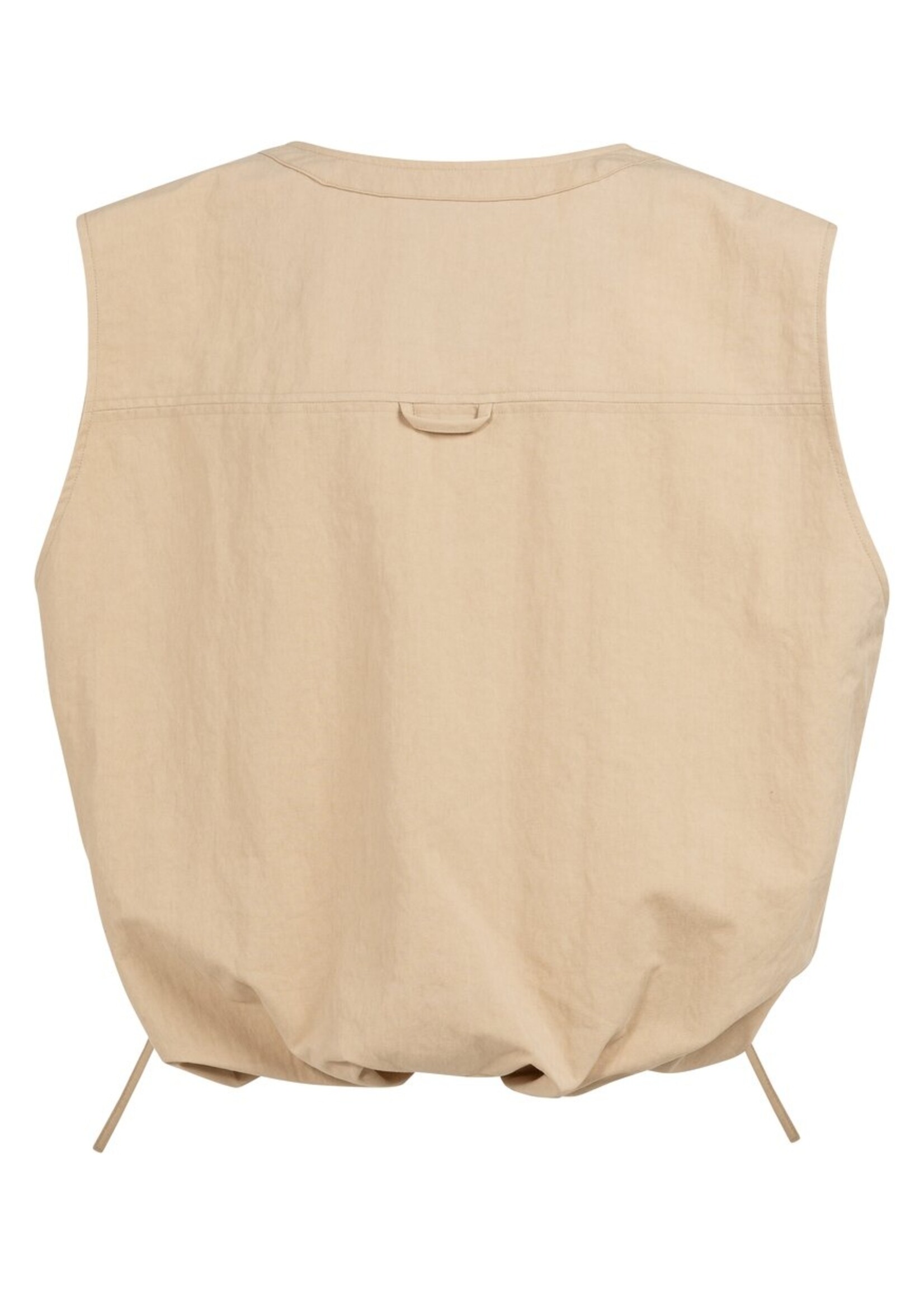 Yaya Yaya, Mouwloos zomerjack met trekkoordjes, Desert beige, Size: