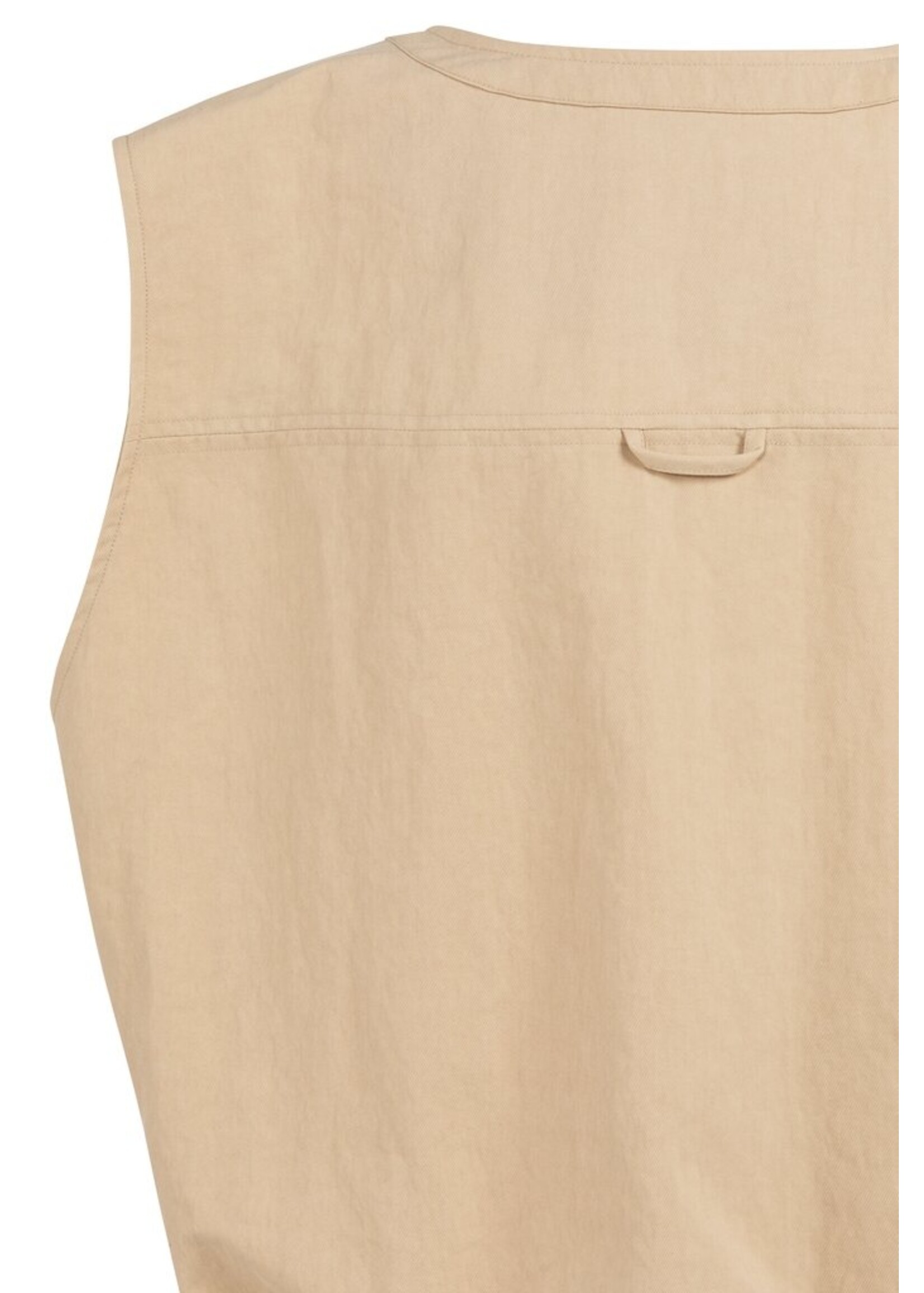 Yaya Yaya, Mouwloos zomerjack met trekkoordjes, Desert beige, Size:
