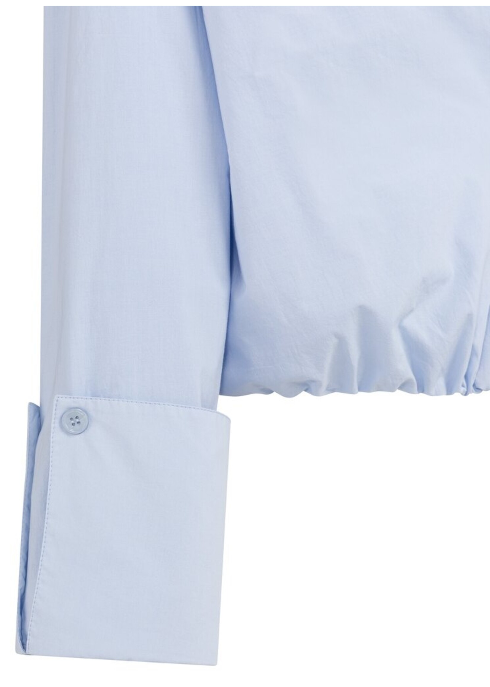 Yaya Yaya, Blouse met ballonzoom en diepe V-hals, Ice blue, Size: