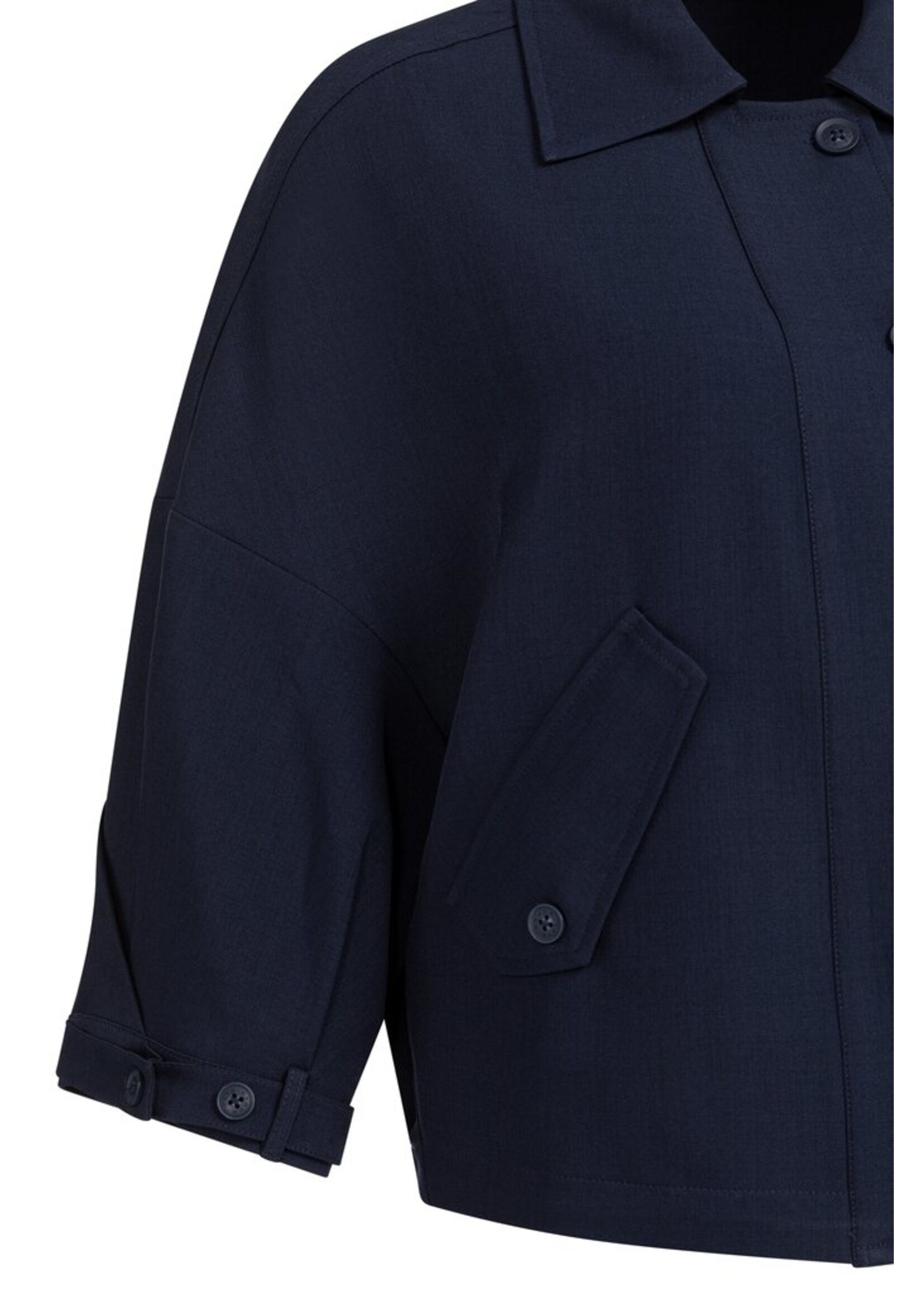 Yaya Yaya, Blousejack met verstelbare tailleband, Navy blue, Size: