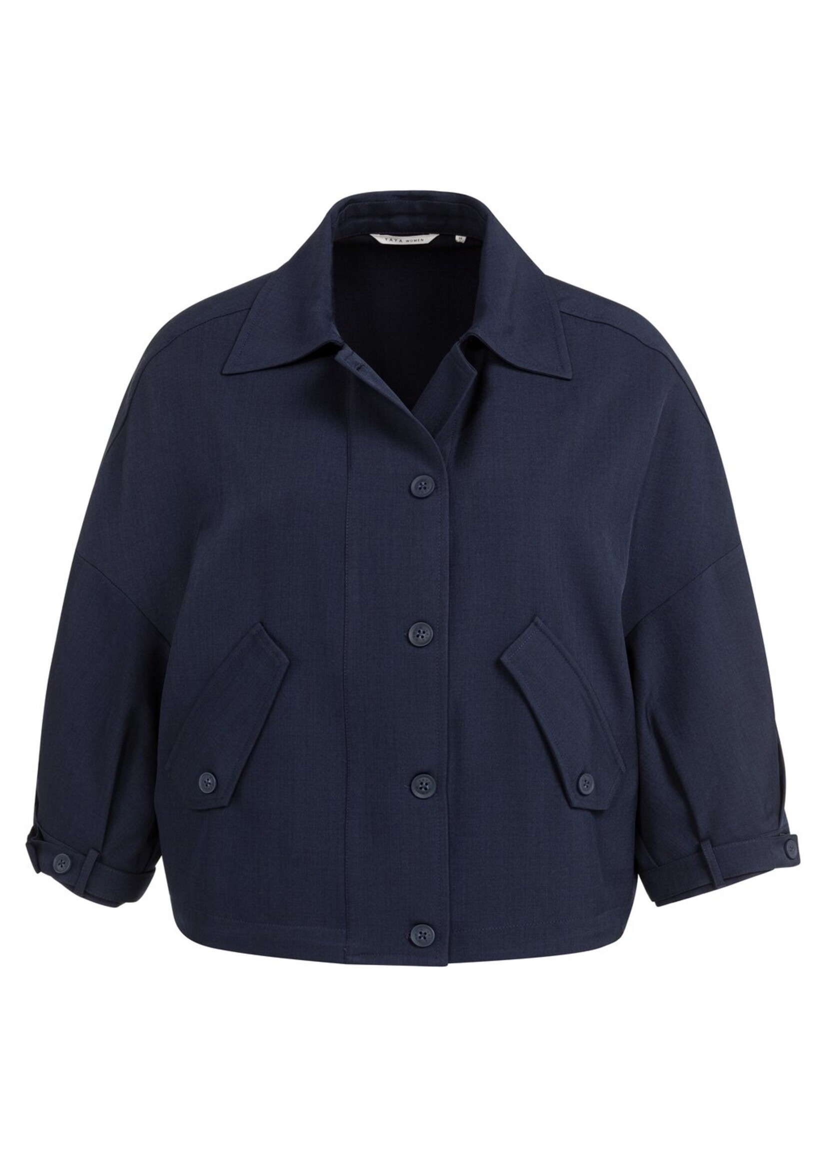 Yaya Yaya, Blousejack met verstelbare tailleband, Navy blue, Size: