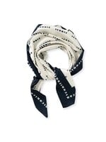 Yaya Yaya, Vierkante geweven sjaal met print 'iconic', Navy blazer, Size: