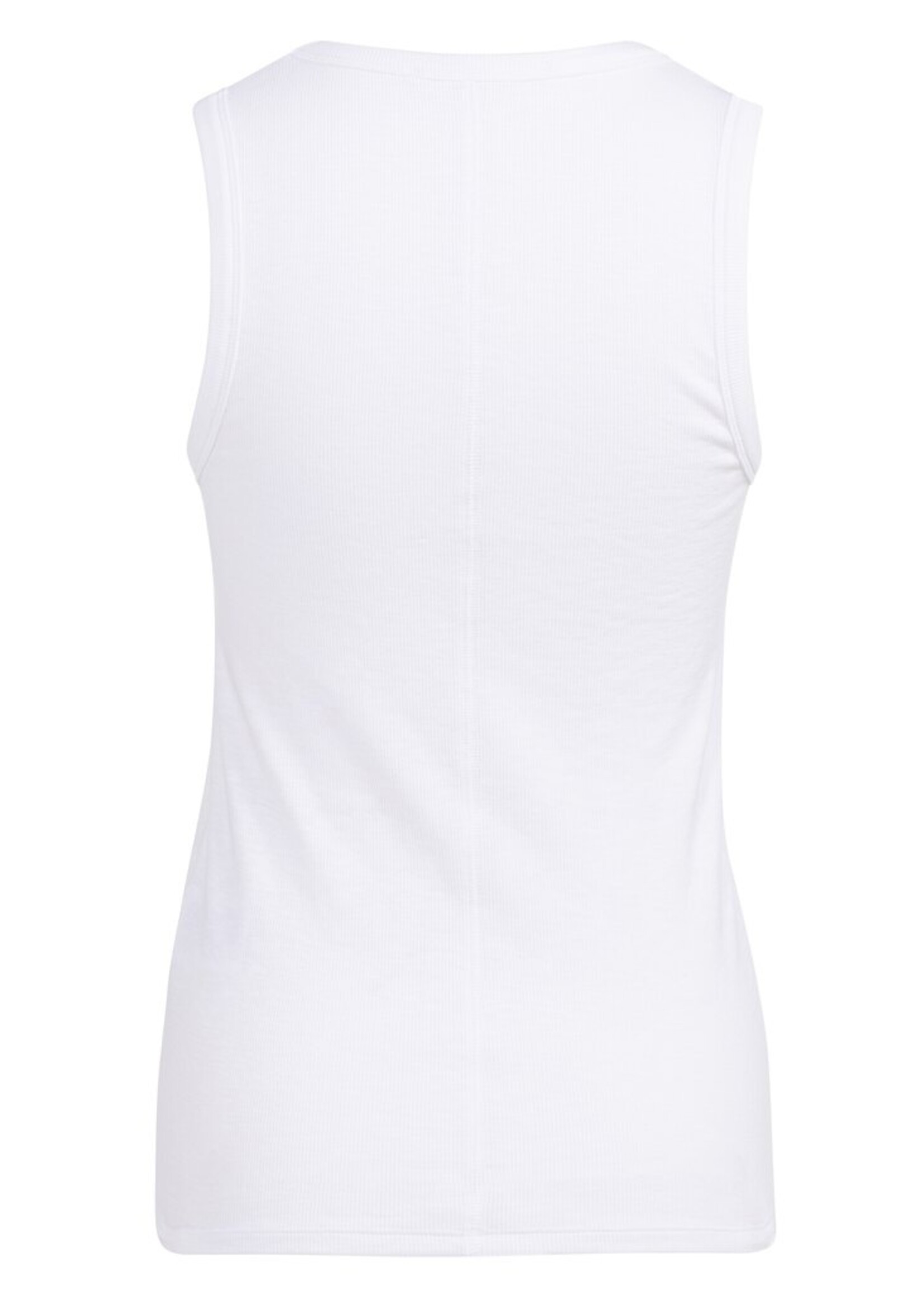 Yaya Yaya, Geribd singlet met ronde hals, Pure white, Size:
