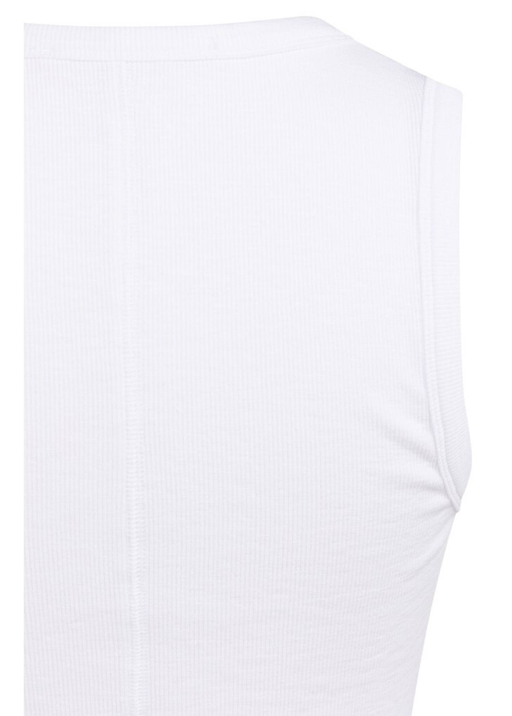 Yaya Yaya, Geribd singlet met ronde hals, Pure white, Size: