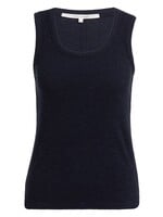 Yaya Yaya, Geribd singlet met ronde hals, Navy blazer, Size: