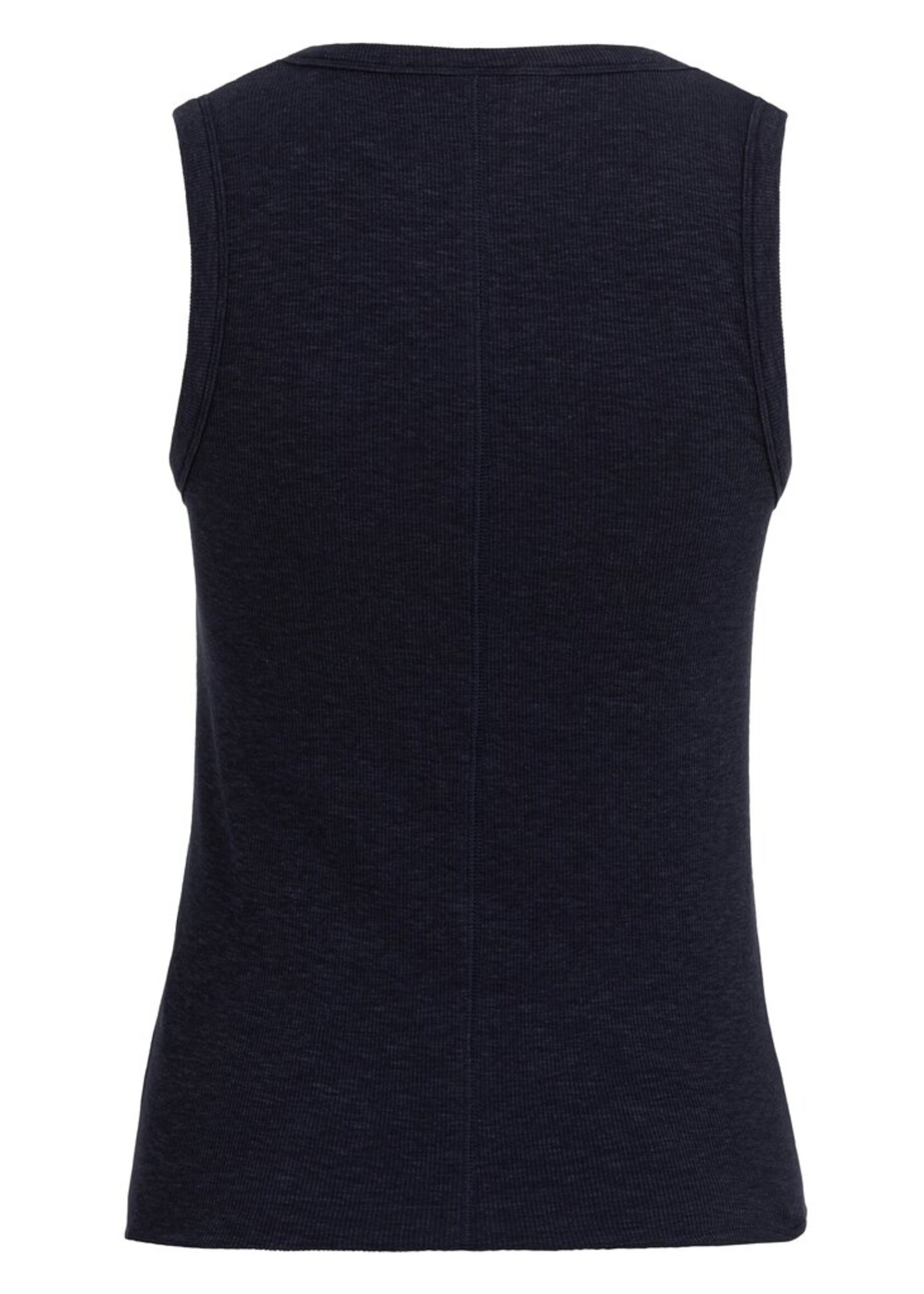 Yaya Yaya, Geribd singlet met ronde hals, Navy blazer, Size:
