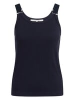 Yaya Yaya, Geribd singlet met ringdetails op de schouderbanden, Navy blue, Size: