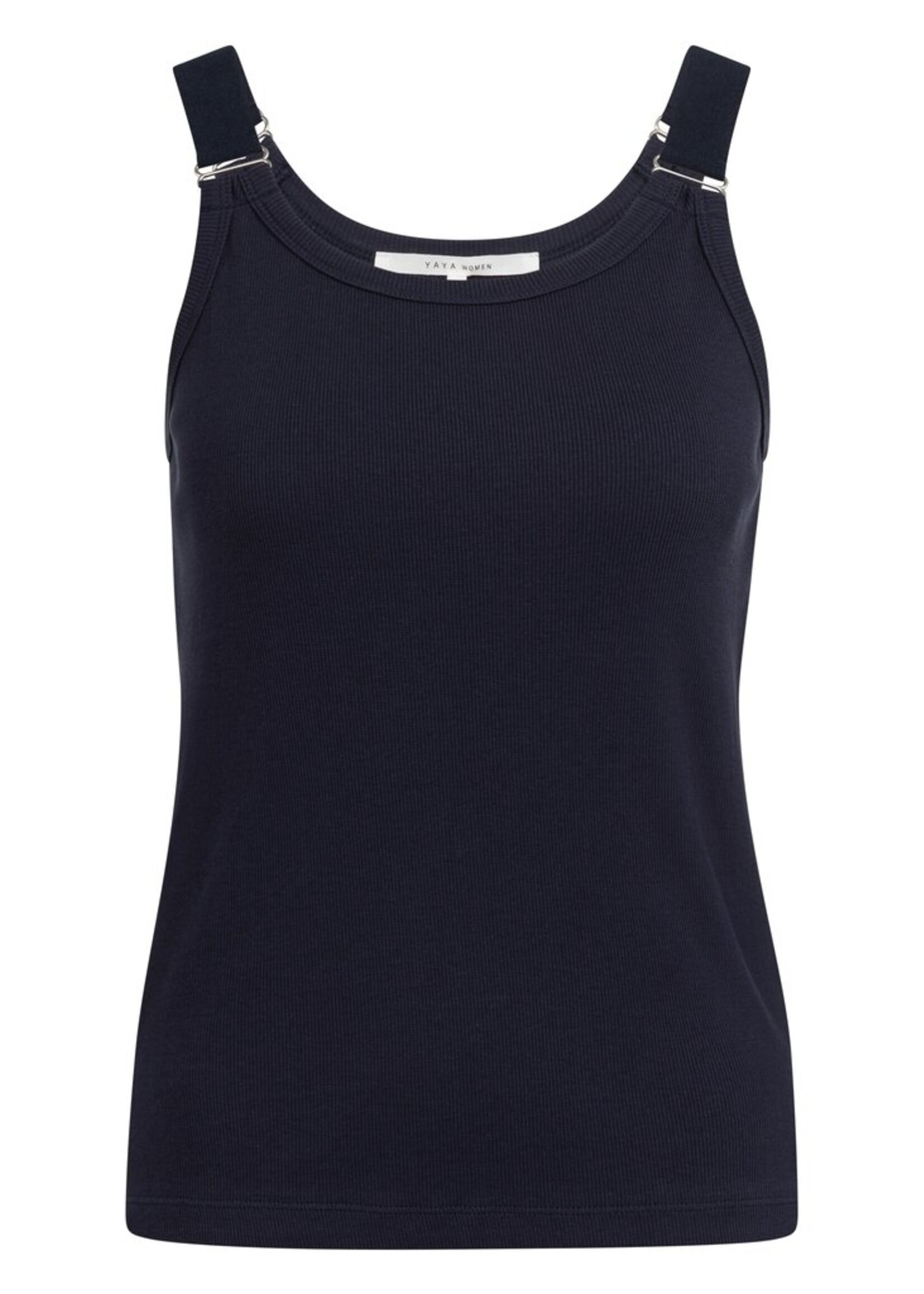 Yaya Yaya, Geribd singlet met ringdetails op de schouderbanden, Navy blue, Size: