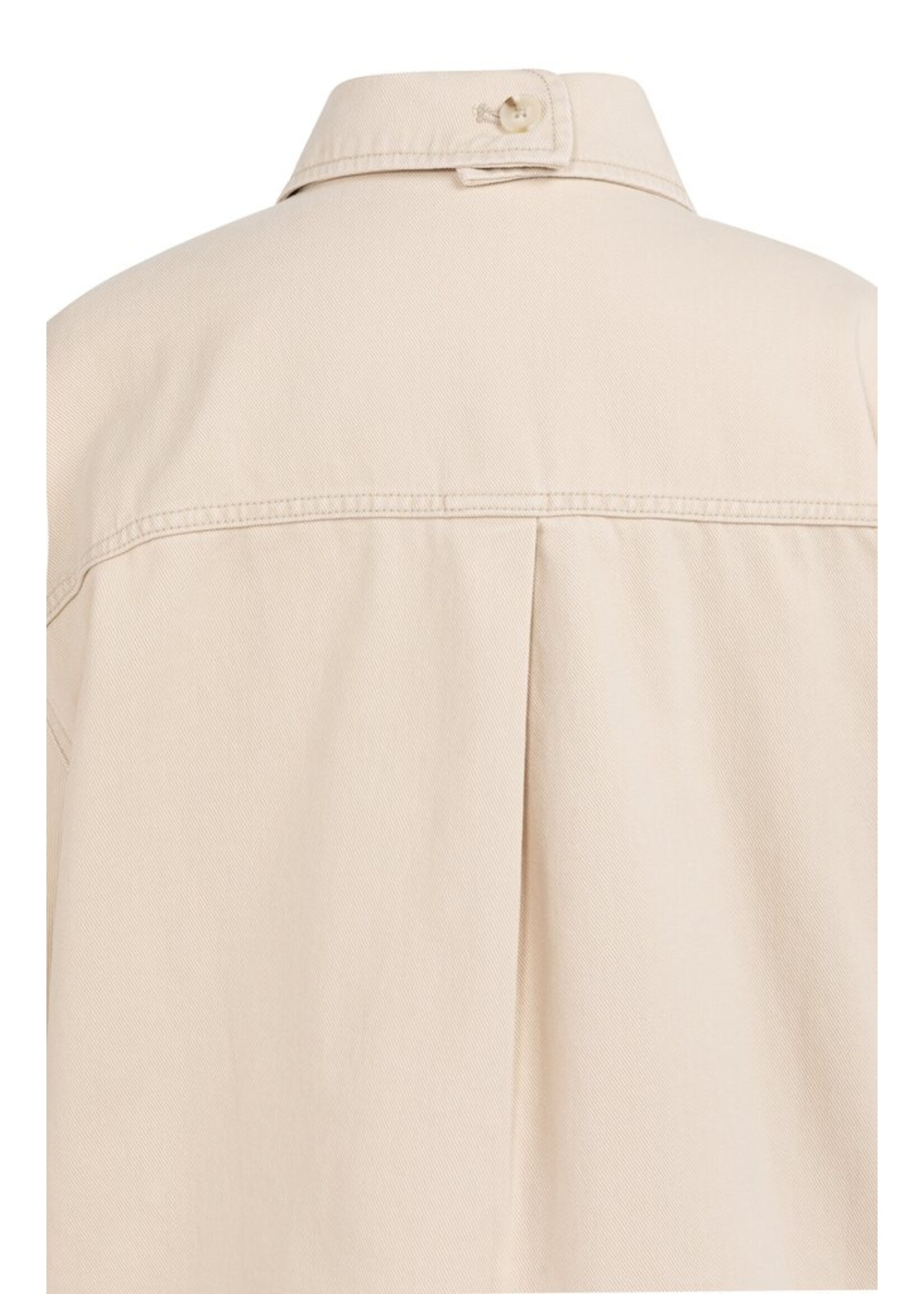 Yaya Yaya, Denim jasje met korte mouwen en opgestikte zakken, desert beige denim, Size: