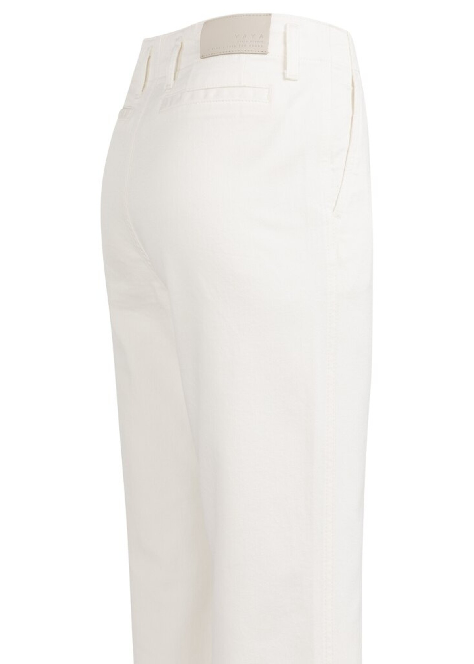 Yaya Yaya, Chinojeans met rechte pijpen en paspelzakken, off white denim, Size: