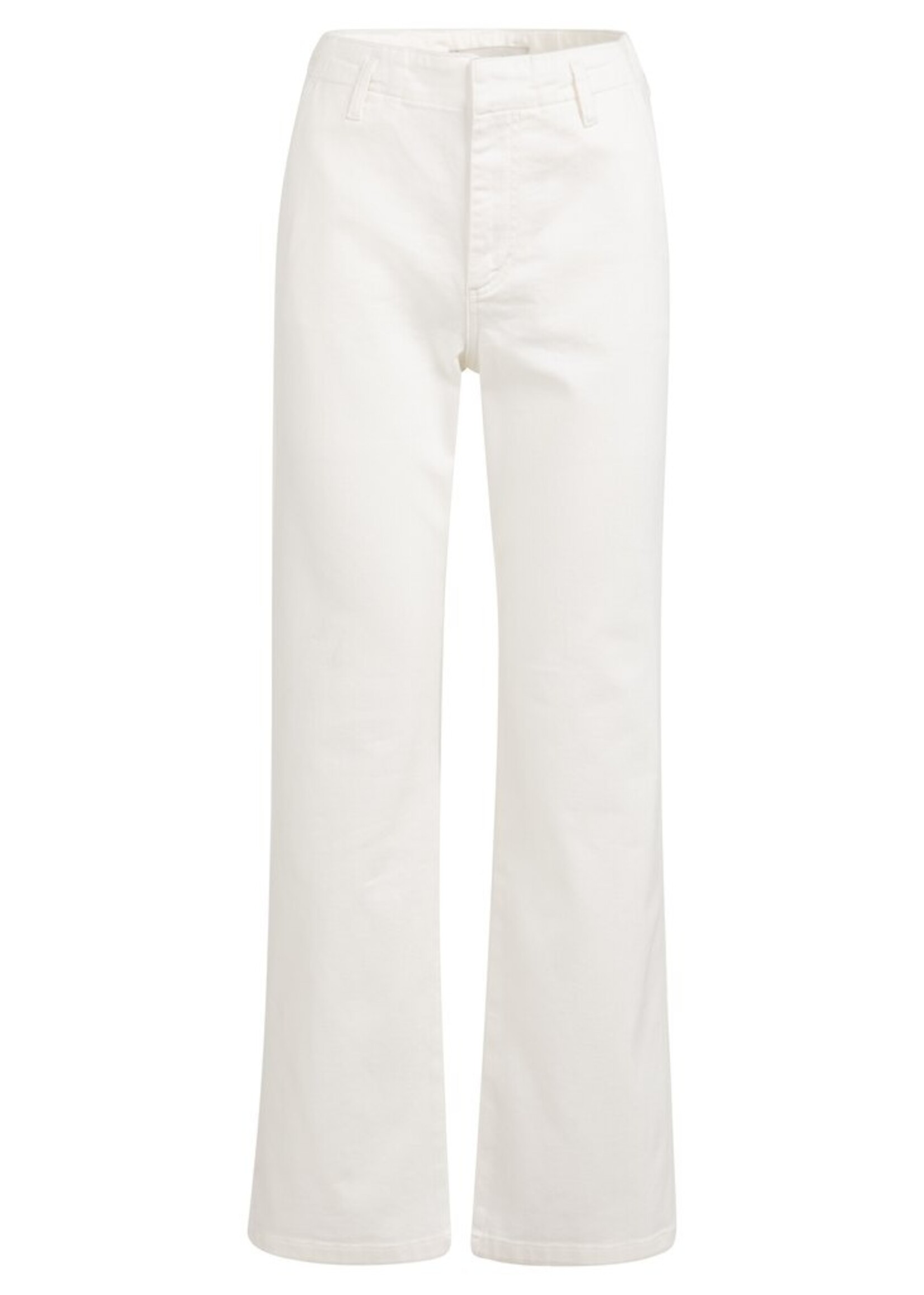 Yaya Yaya, Chinojeans met rechte pijpen en paspelzakken, off white denim, Size: