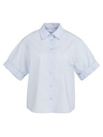 Yaya Yaya, Blouse met korte omgeslagen mouwen en kraag, Ice blue, Size: