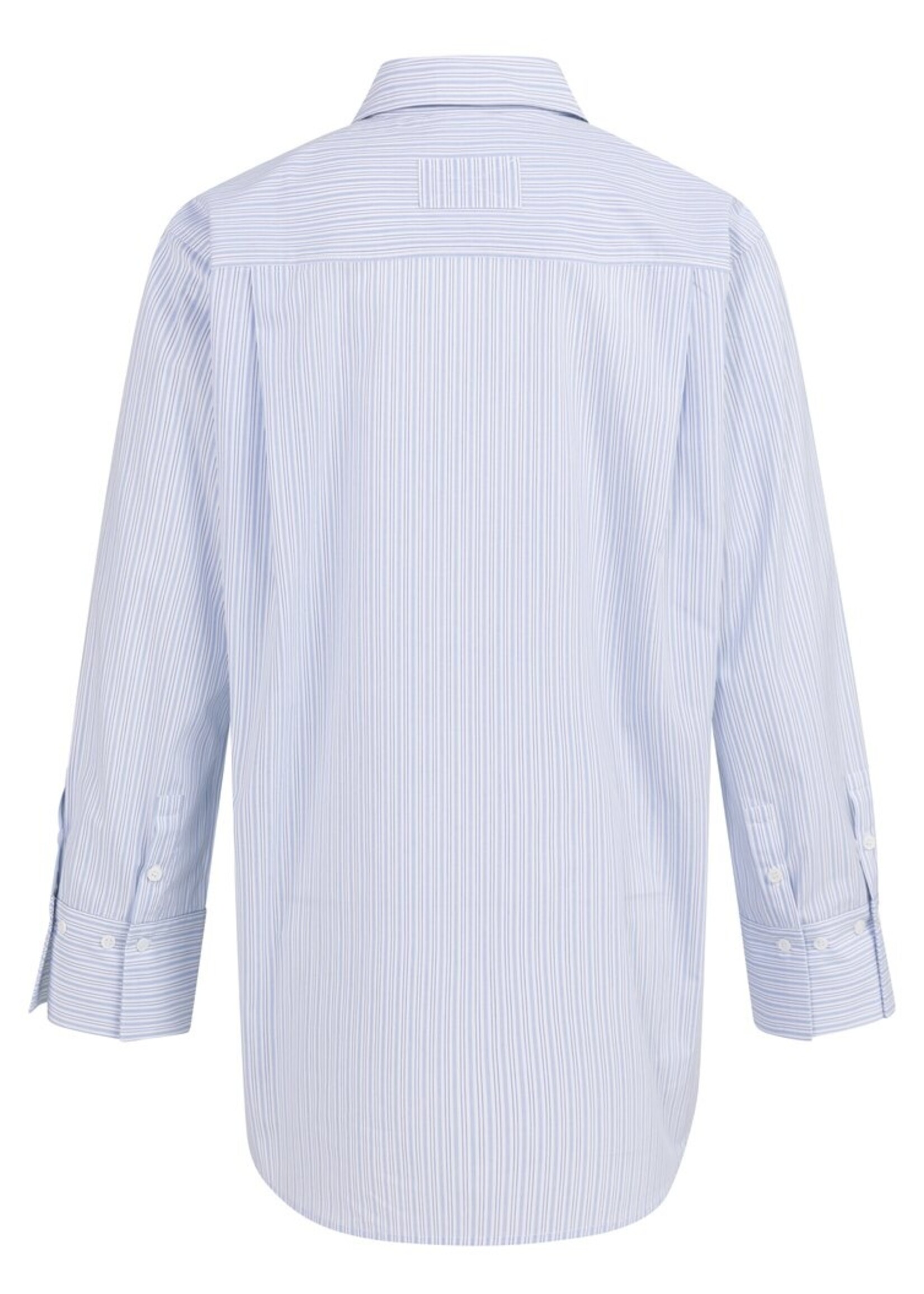 Yaya Yaya, Gestreepte boyfriend blouse met verstelbare manchetten, Ice blue dessin, Size: