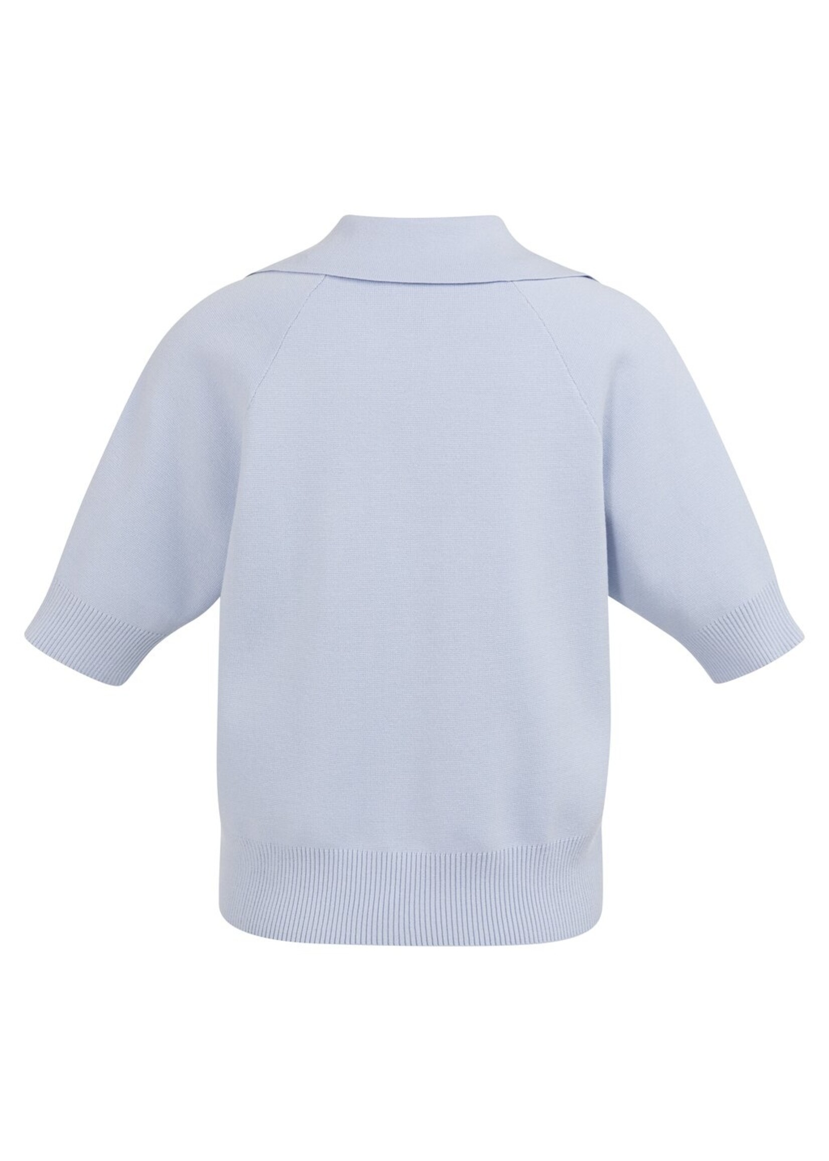 Yaya Yaya, Gebreide trui met kraag en korte mouwen, Ice blue, Size: