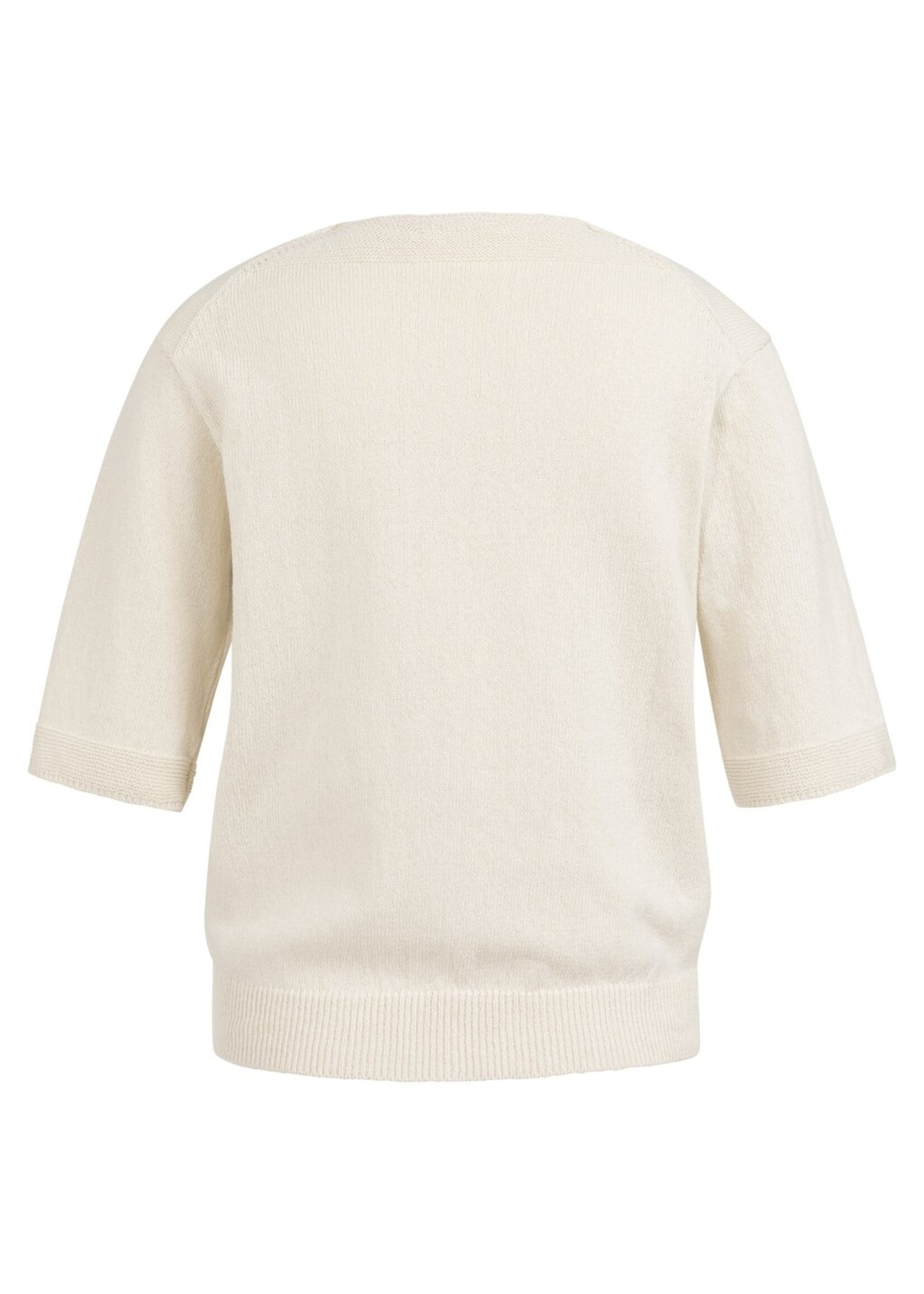 Yaya Yaya, Gebreide trui met V-hals en lichtblauwe strepen, Ice blue dessin, Size: