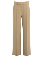 Yaya Yaya, Geweven broek met wijde pijpen en stiksels, Khaki, Size: