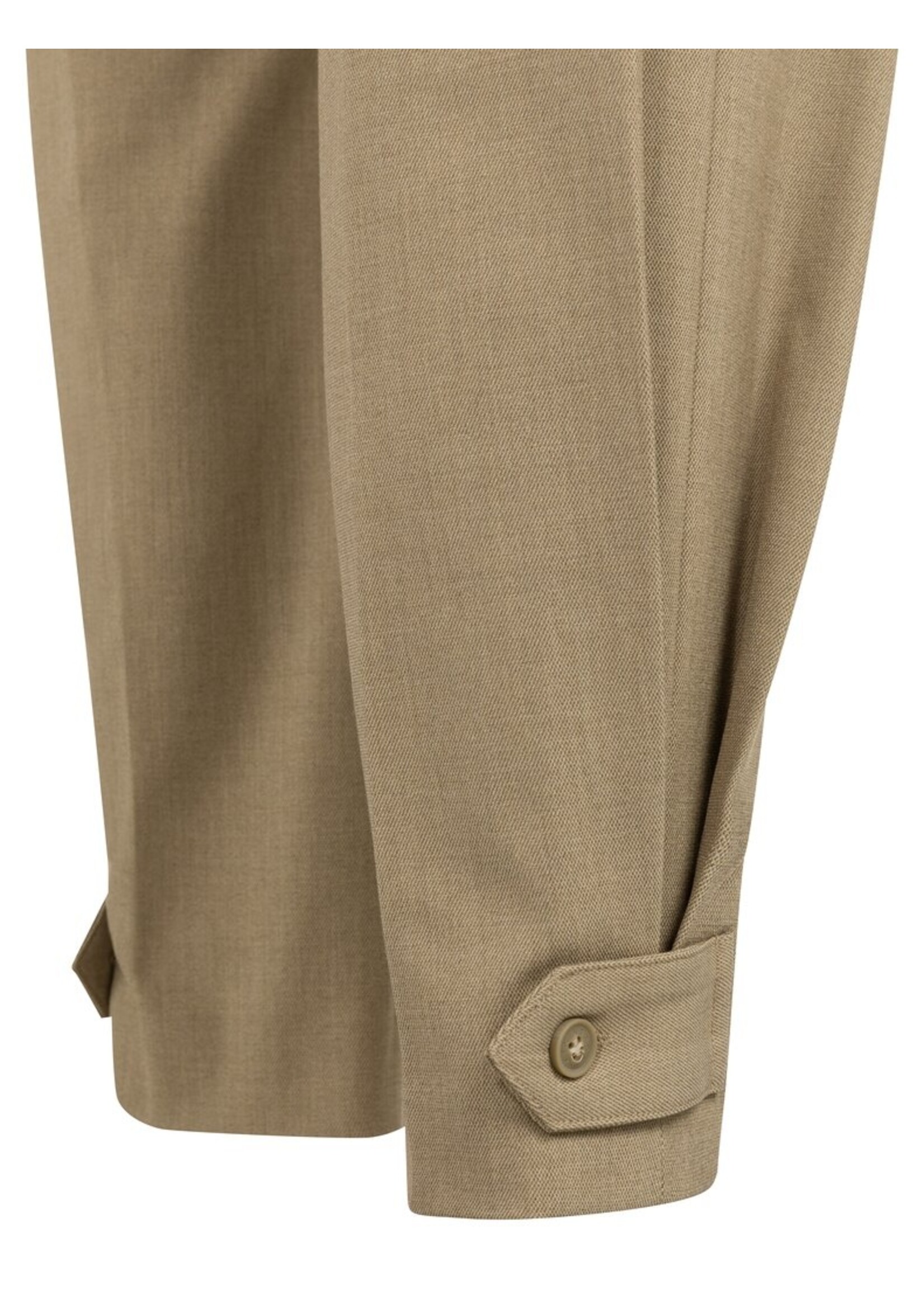 Yaya Yaya, Losvallende broek met dubbele riem, Khaki, Size: