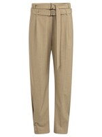 Yaya Yaya, Losvallende broek met dubbele riem, Khaki, Size: