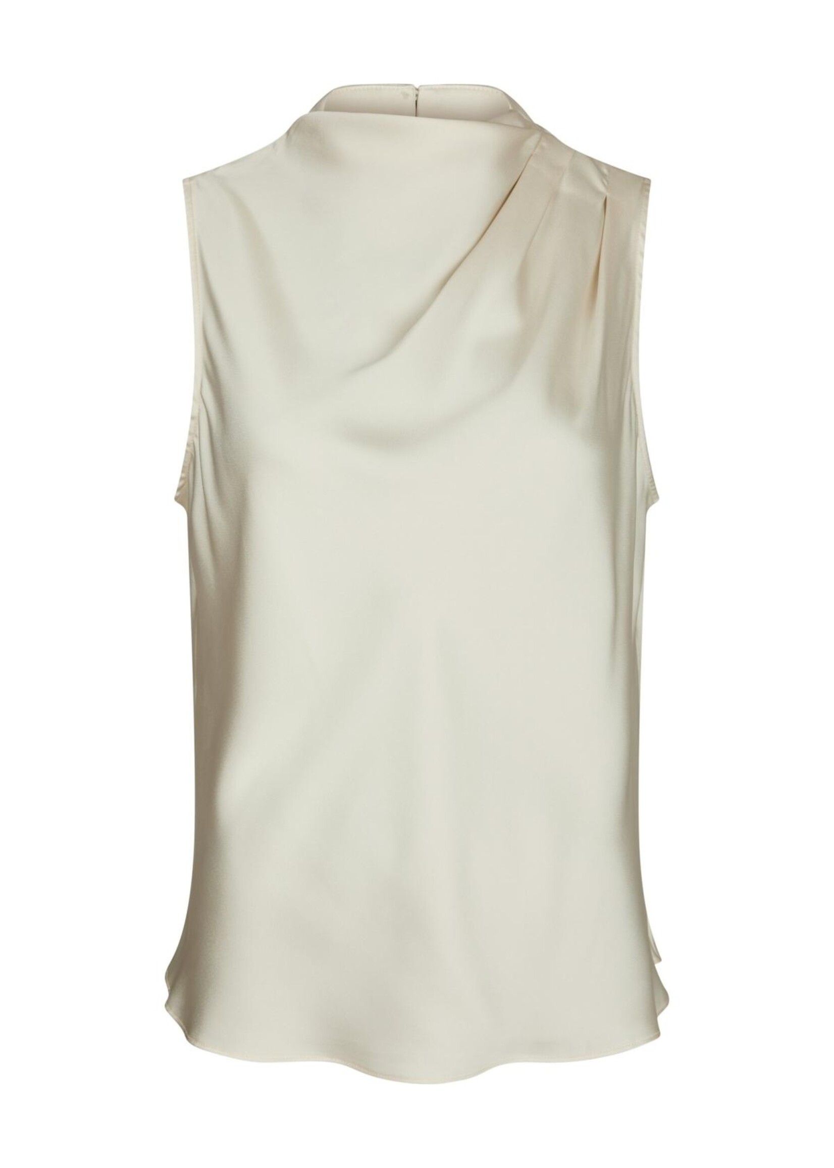 Neo Noir Neo Noir, Isola Drapy Satin Top, creme, Size: